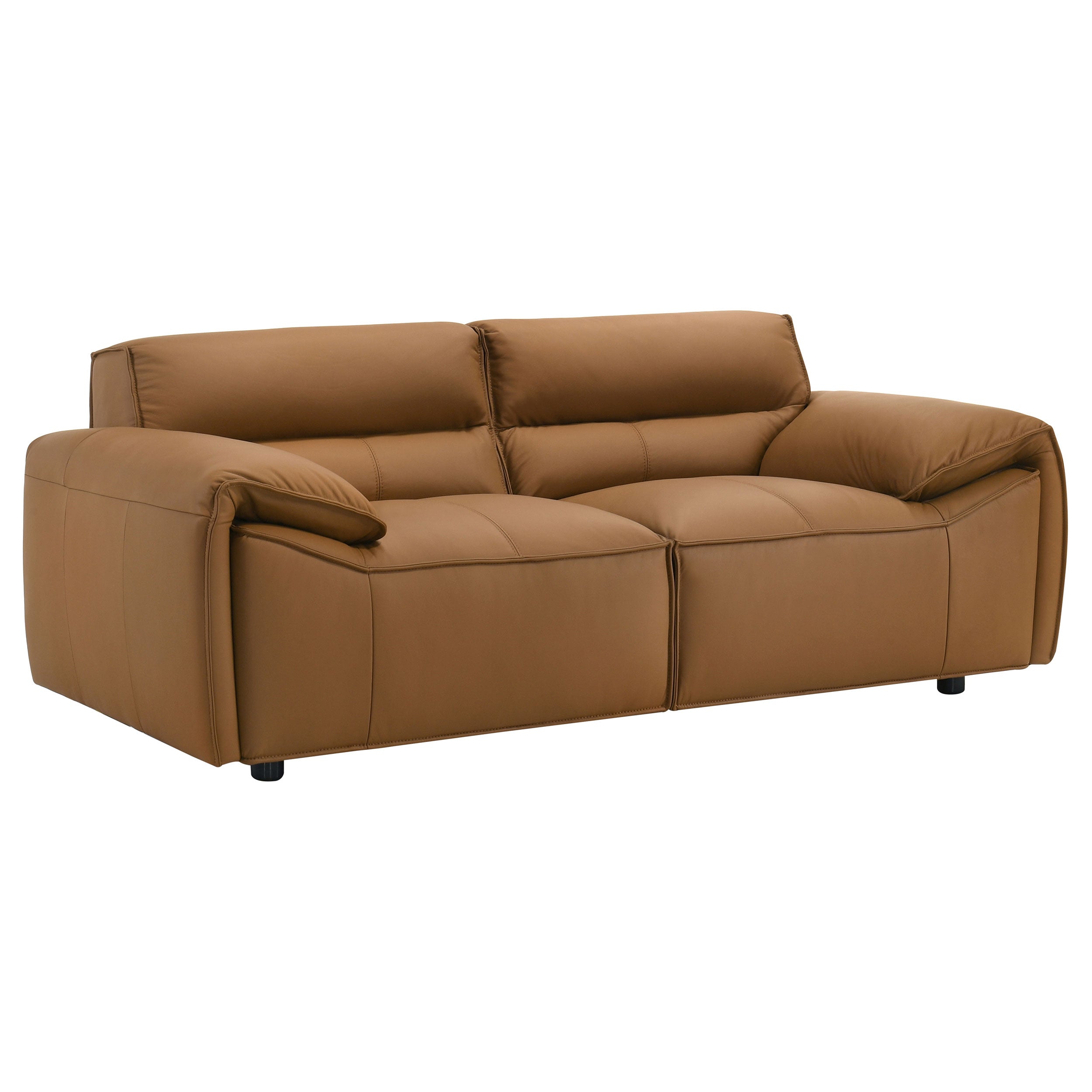 Buxton Top Grain Leather Upholstered Loveseat Orange-
