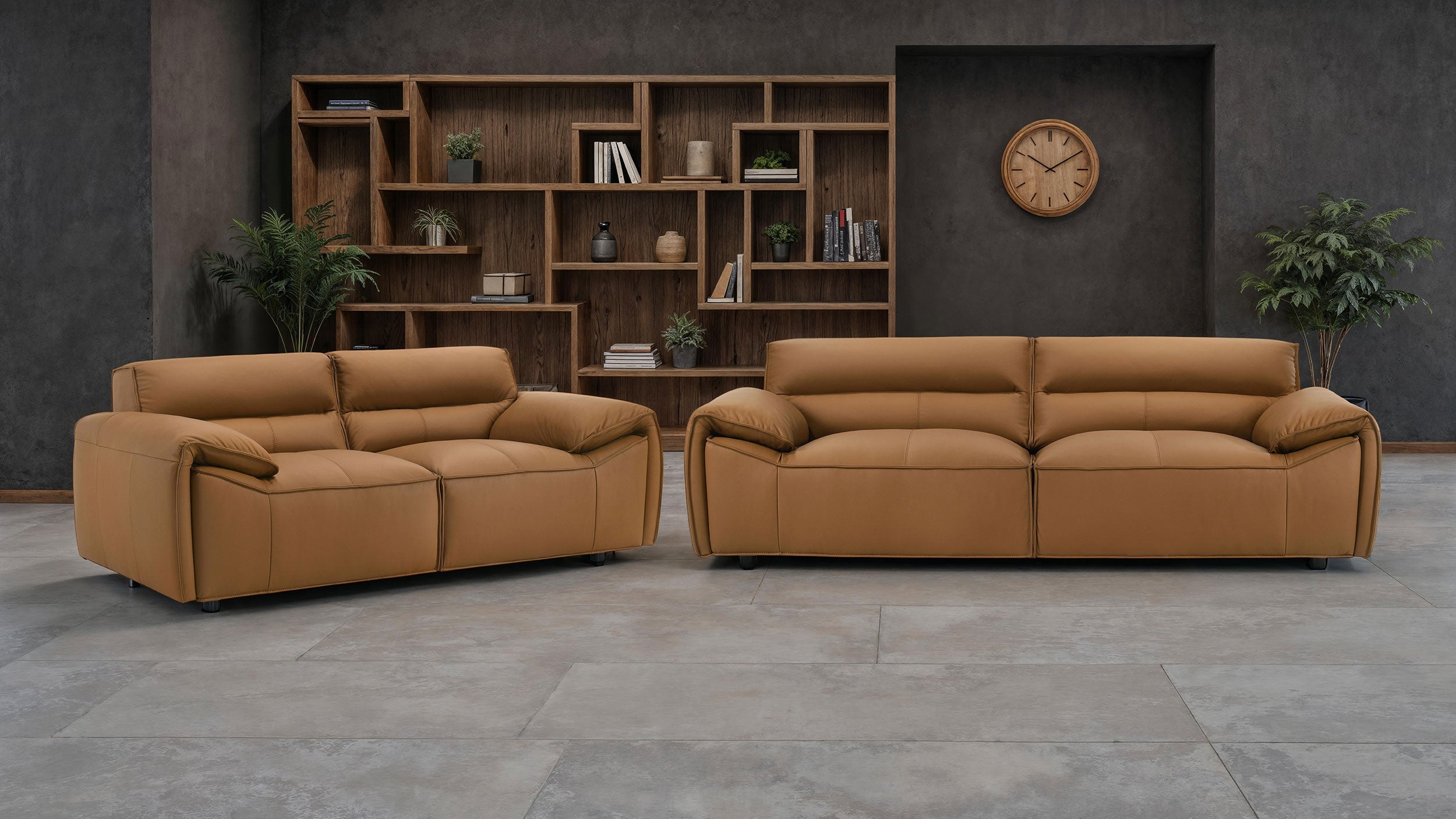 Buxton Top Grain Leather Upholstered Loveseat Orange-