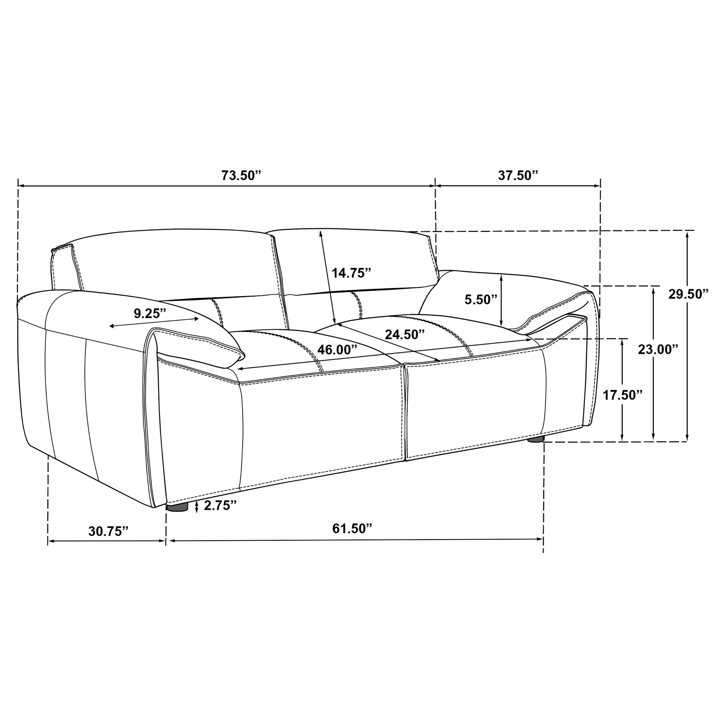 Buxton 2-piece Leather Upholstered Sofa Set Graphite-