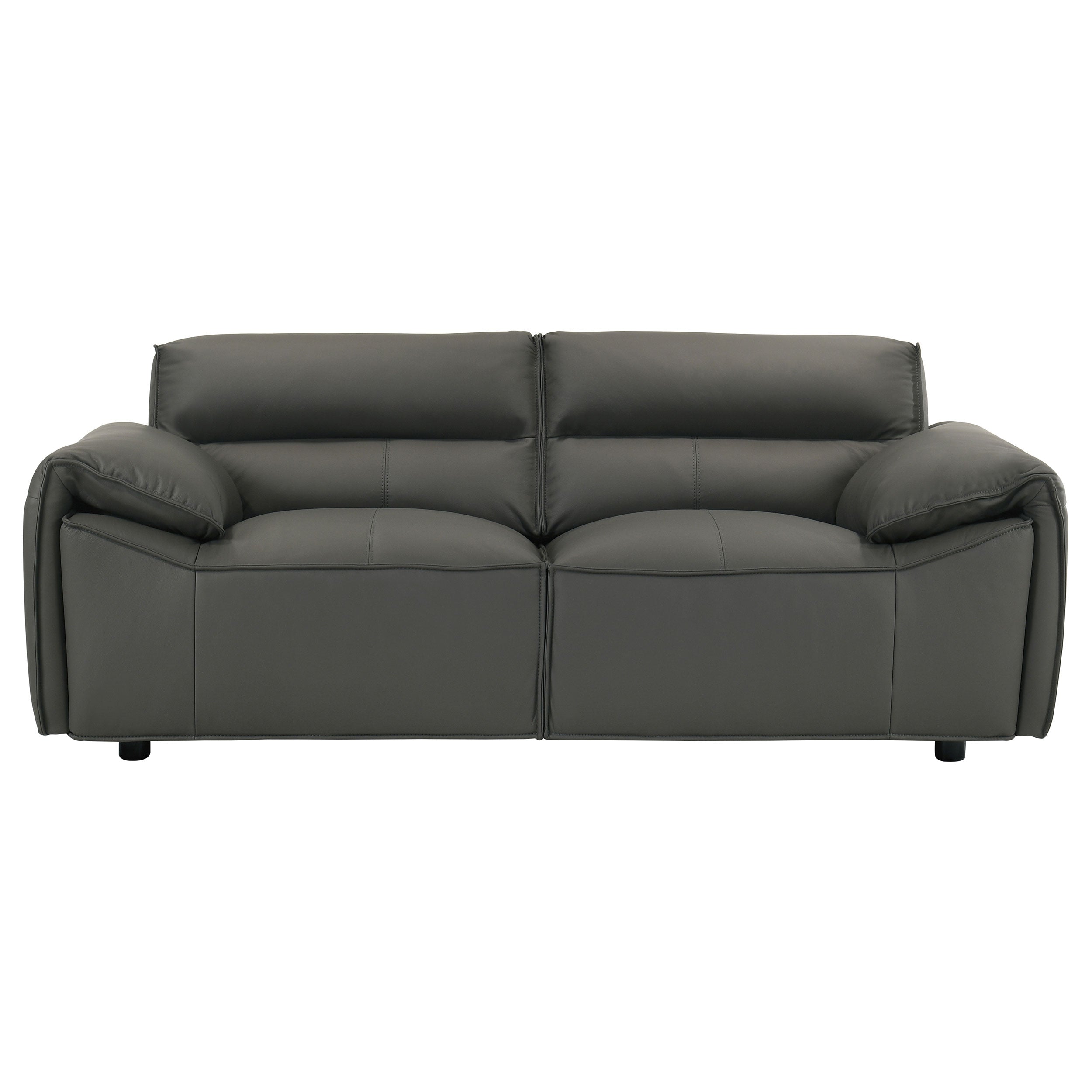 Buxton Top Grain Leather Upholstered Loveseat Graphite-