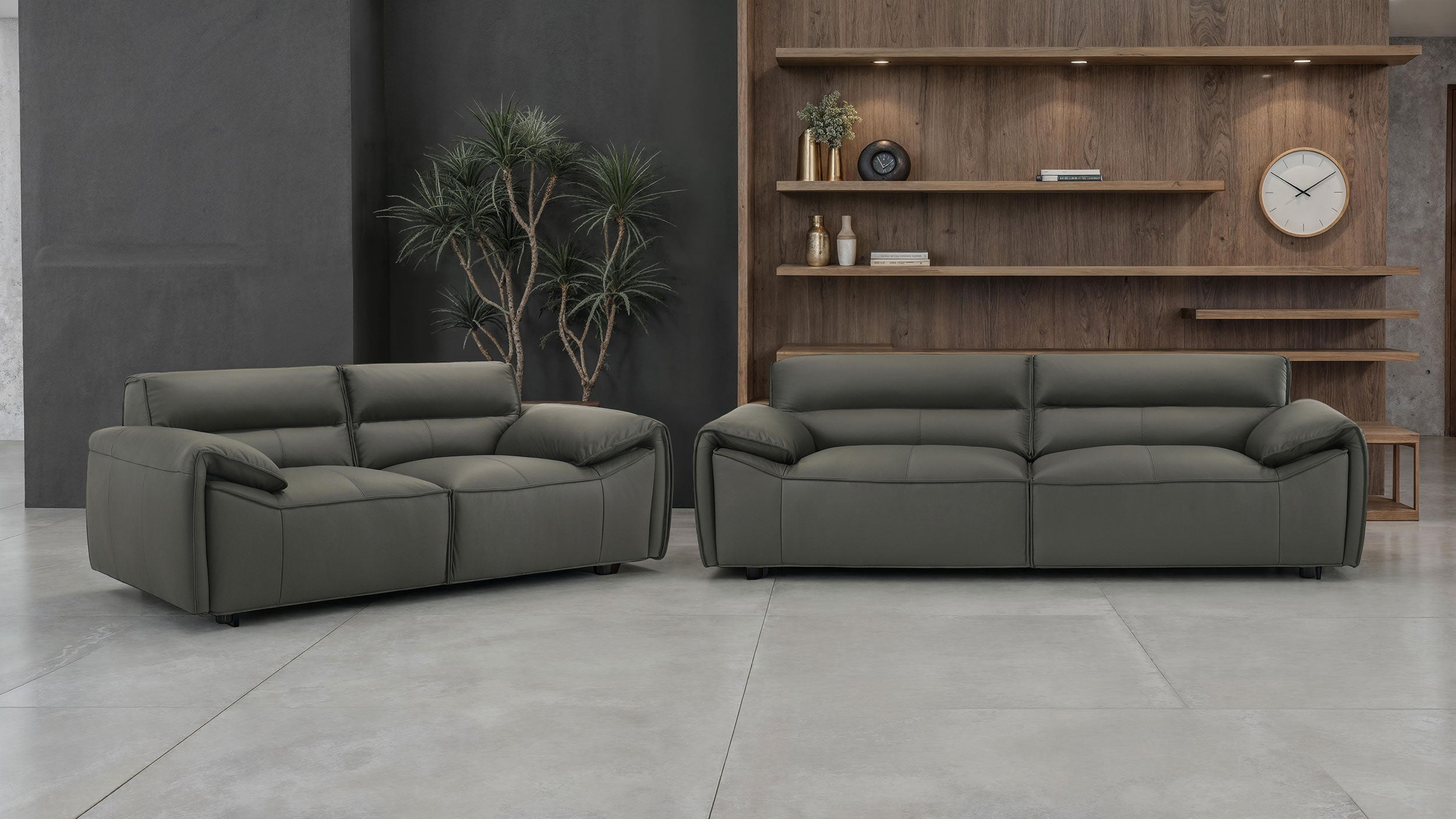 Buxton Top Grain Leather Upholstered Loveseat Graphite-