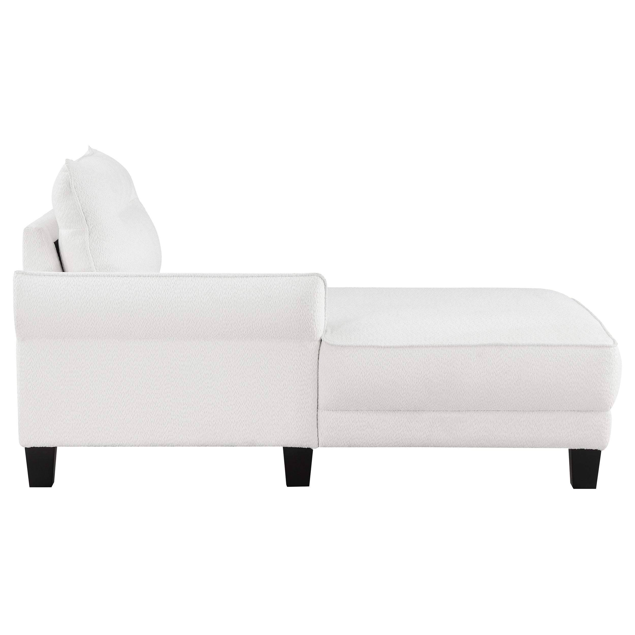 Caspian Upholstered Curved Arm Chaise Sectional Sofa White-