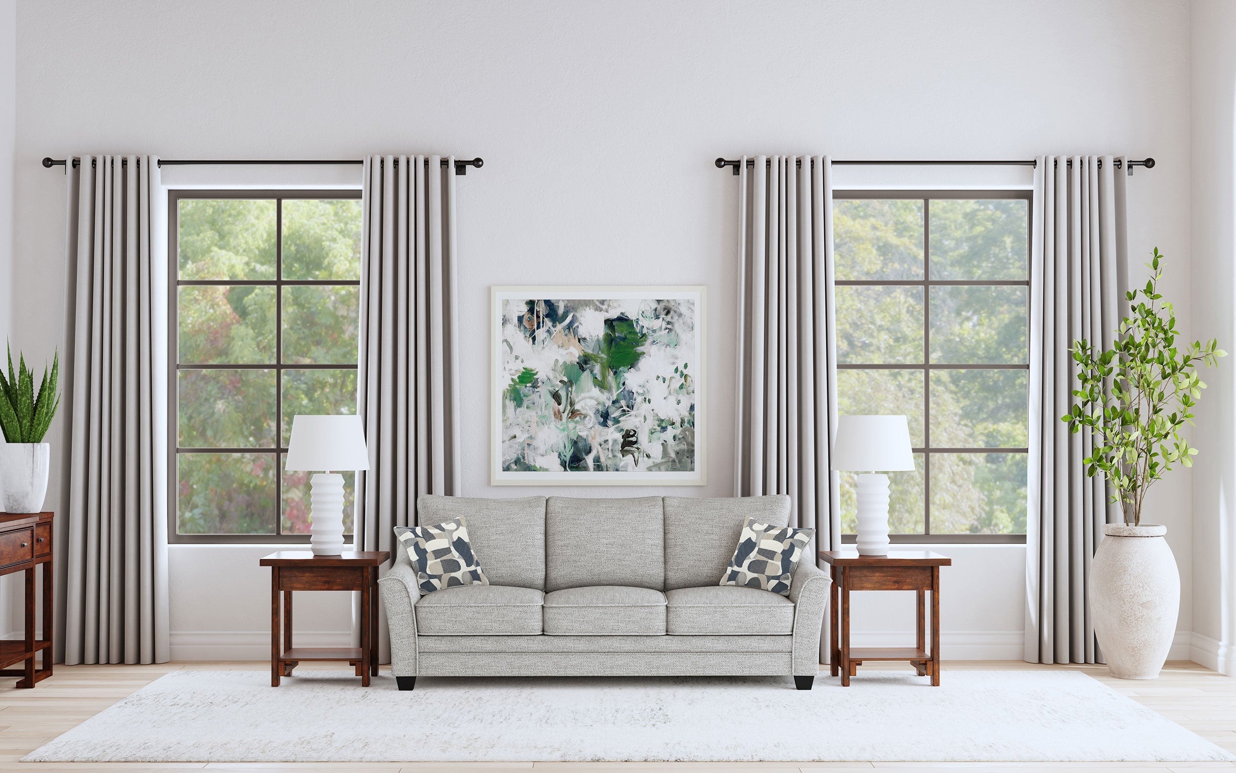 Tomkins Boucle Upholstered Sofa Light Grey-