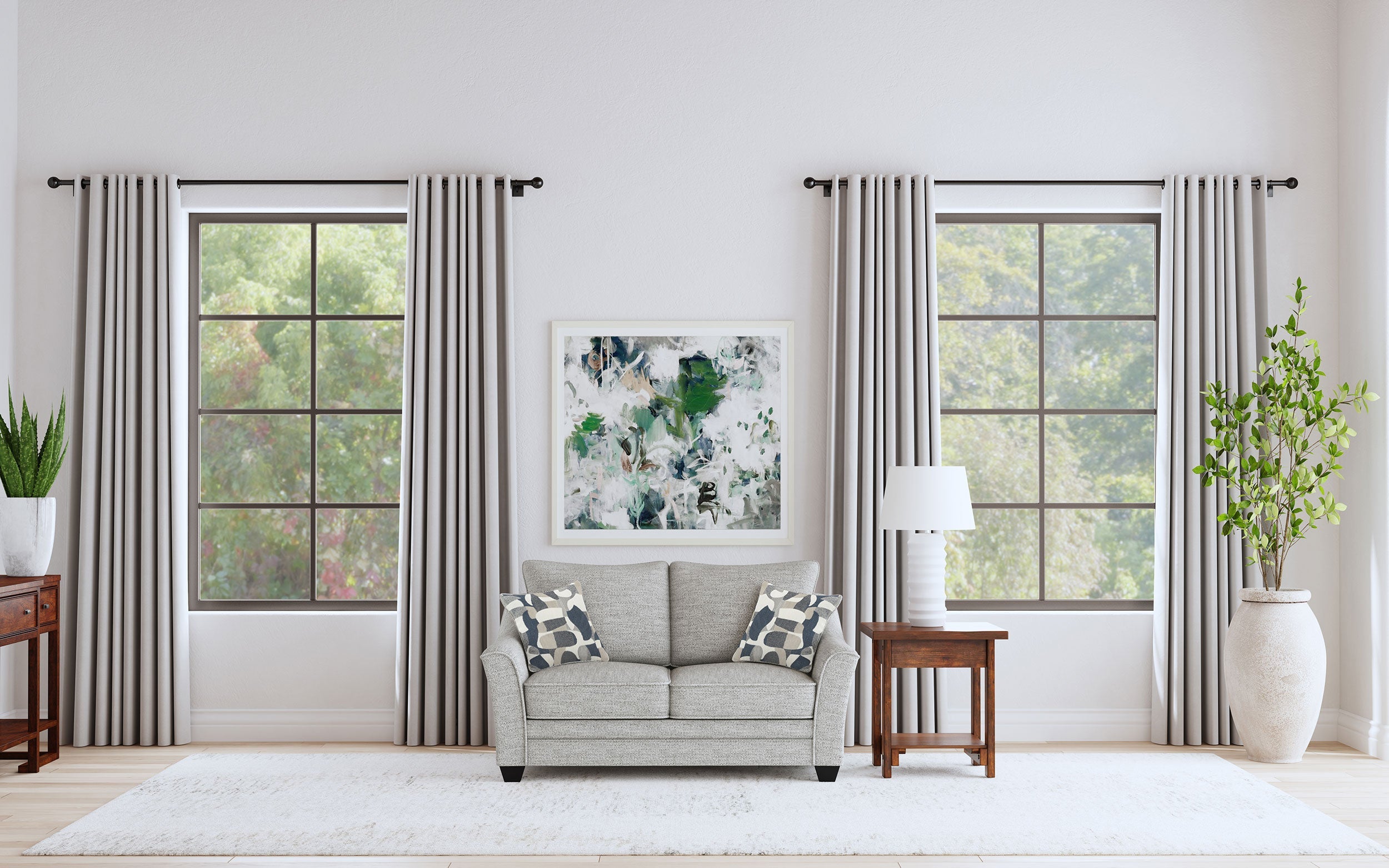 Tomkins Boucle Upholstered Loveseat Light Grey-