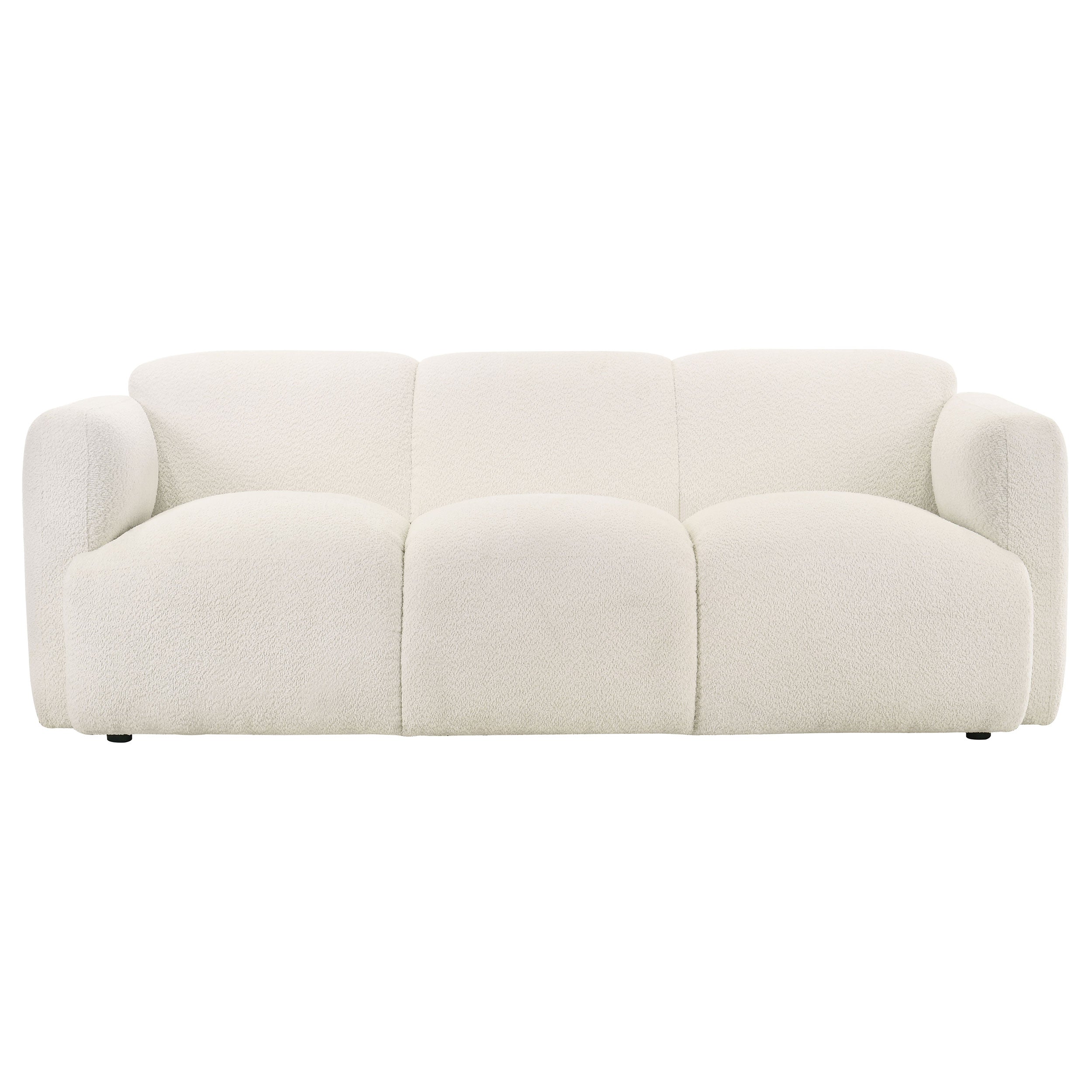 Dorset Fabric Upholstered Round Track Arm Sofa White-
