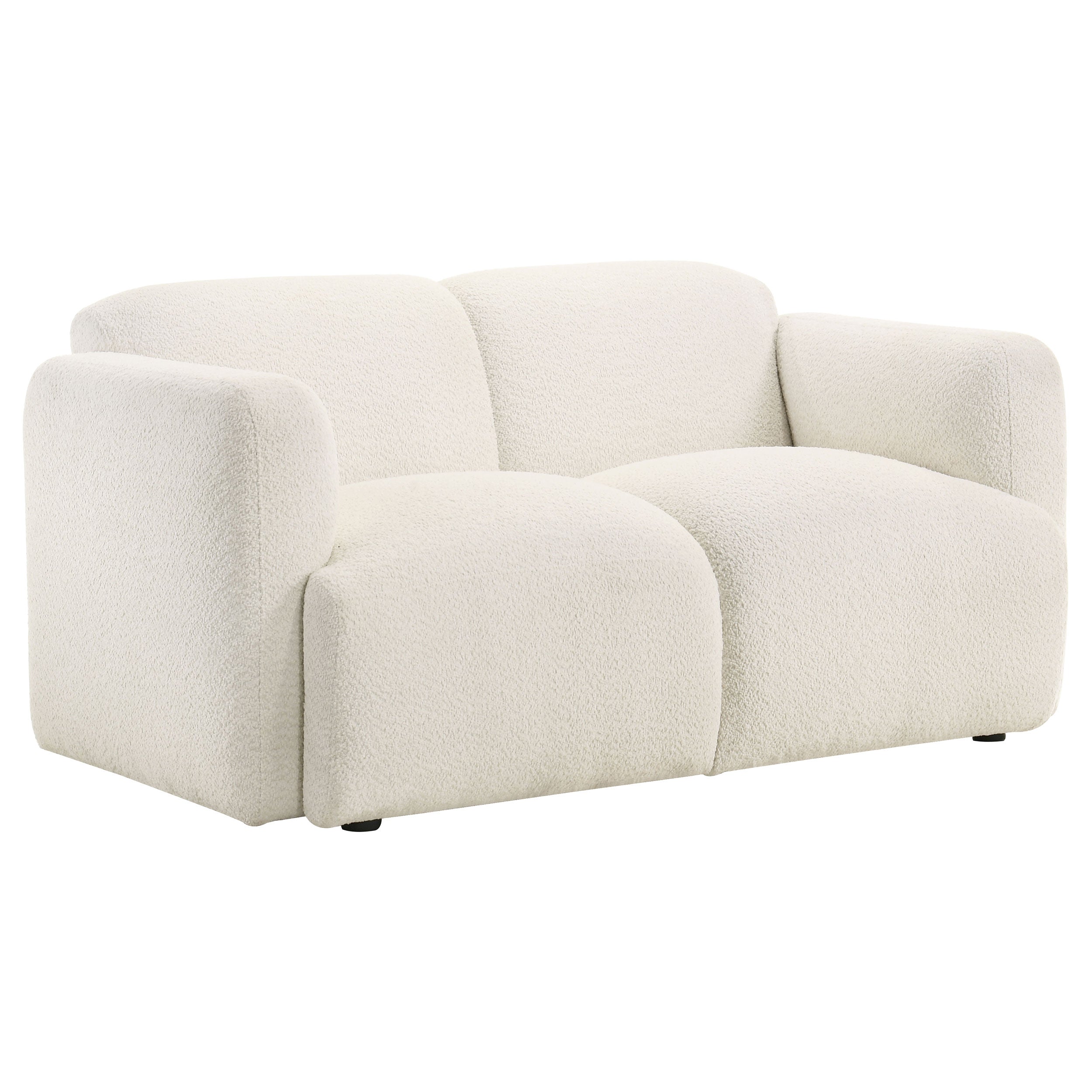 Dorset Fabric Upholstered Round Track Arm Loveseat White-