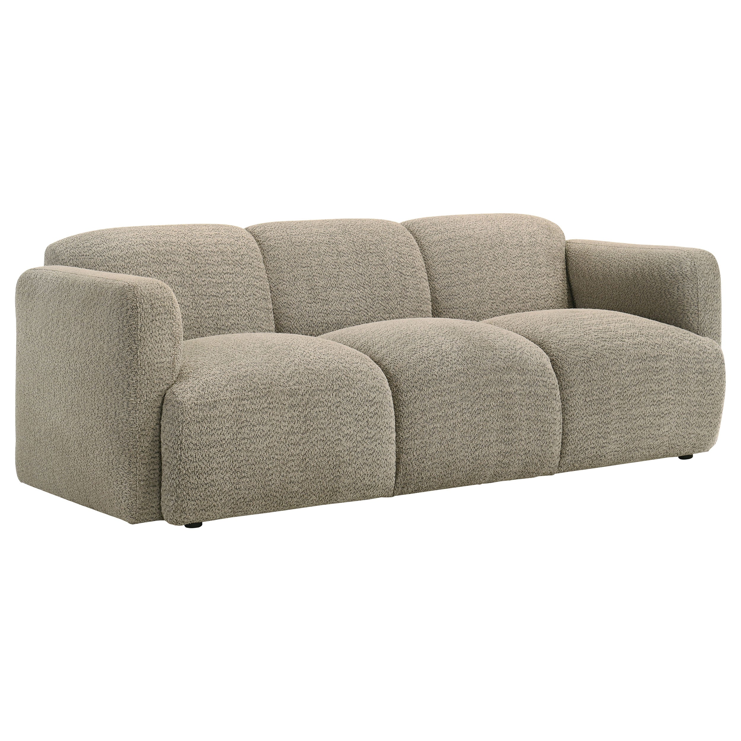 Dorset Fabric Upholstered Round Track Arm Sofa Brown-