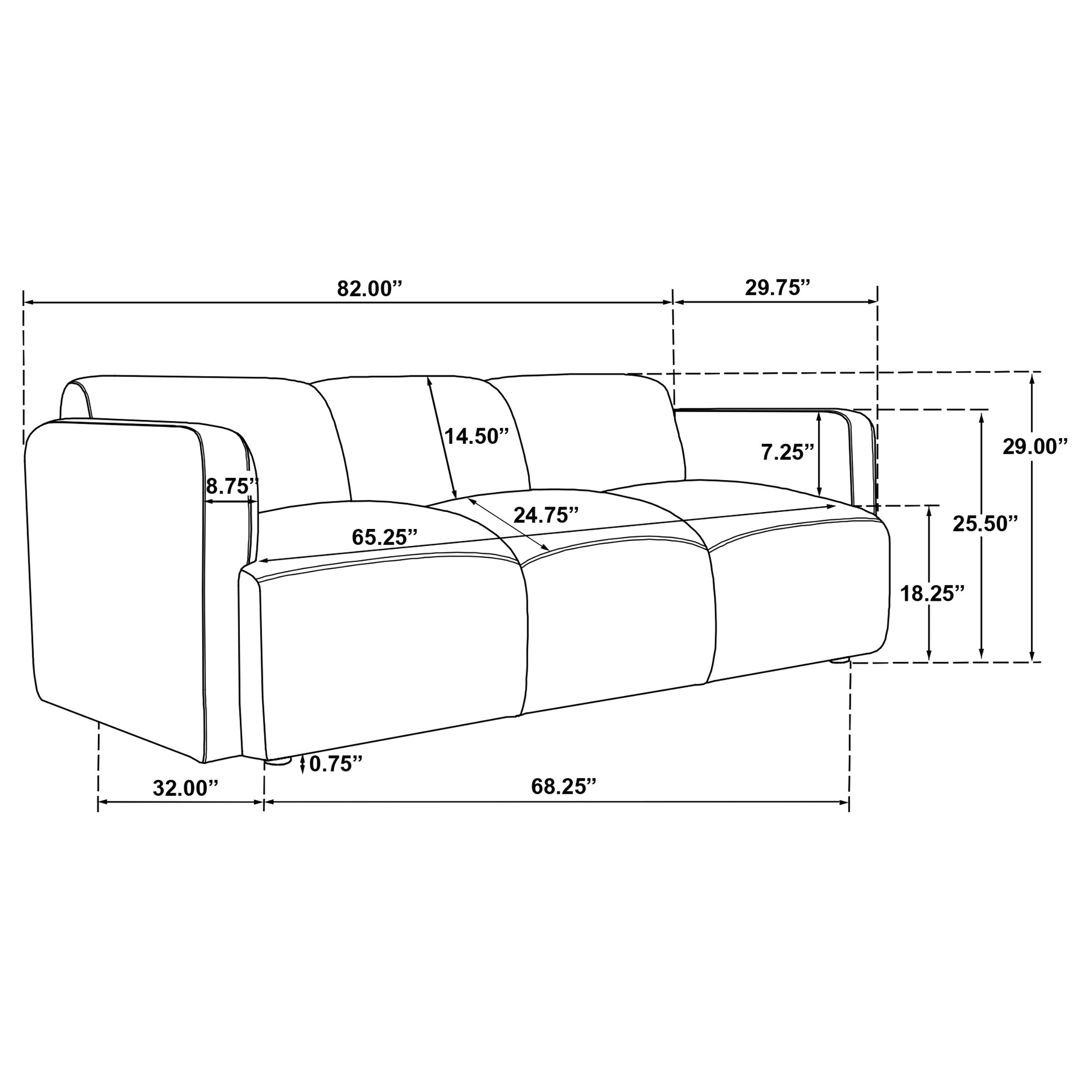Dorset Fabric Upholstered Round Track Arm Sofa Brown-