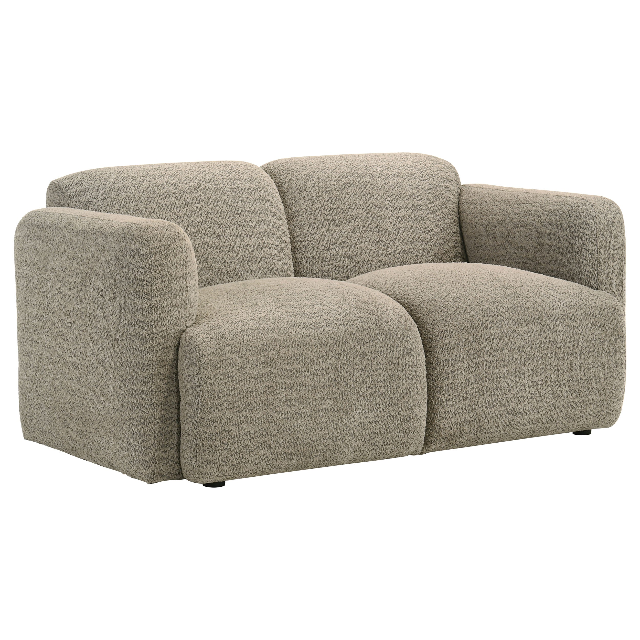 Dorset Fabric Upholstered Round Track Arm Loveseat Brown-