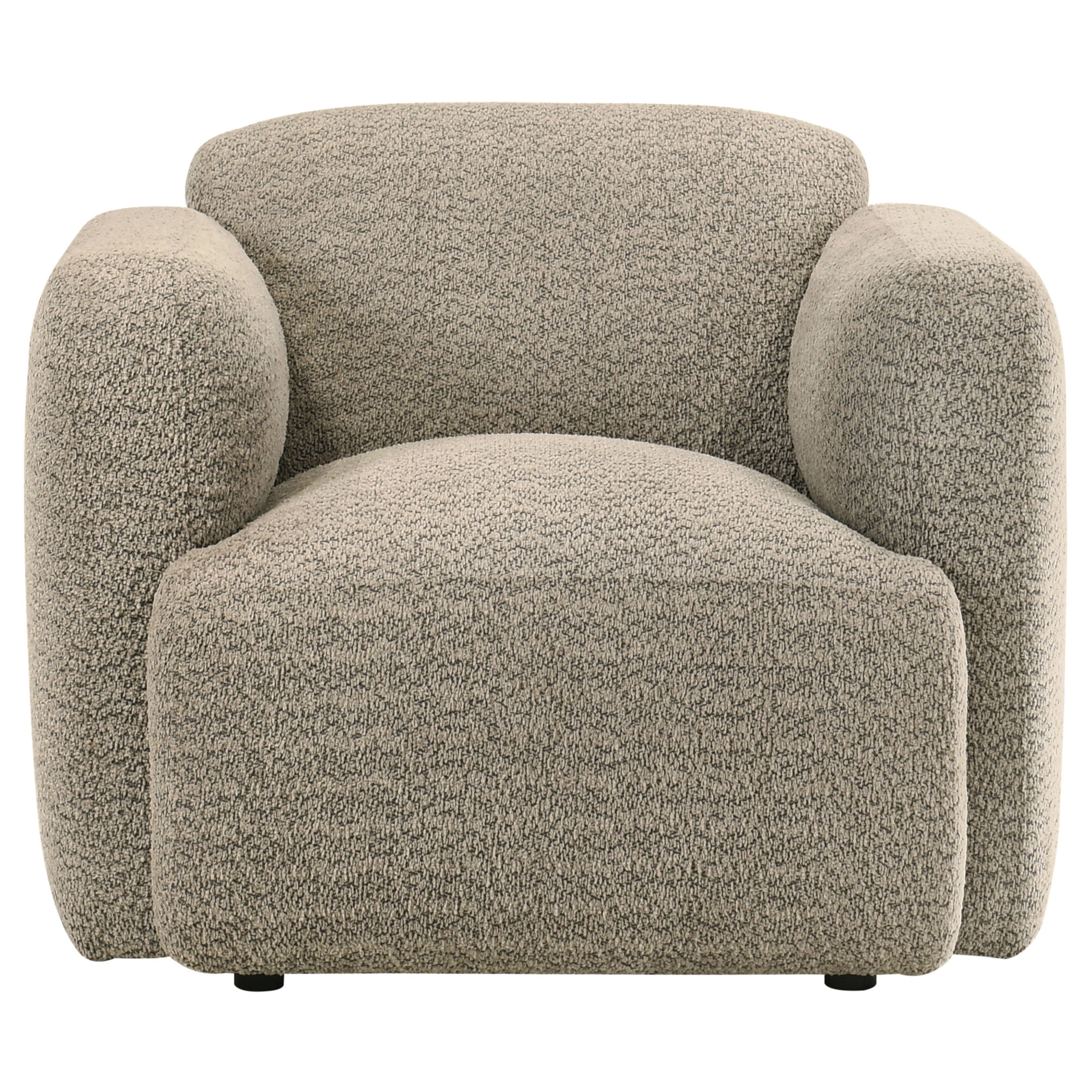 Dorset Fabric Upholstered Round Track Arm Accent Chair Brown-