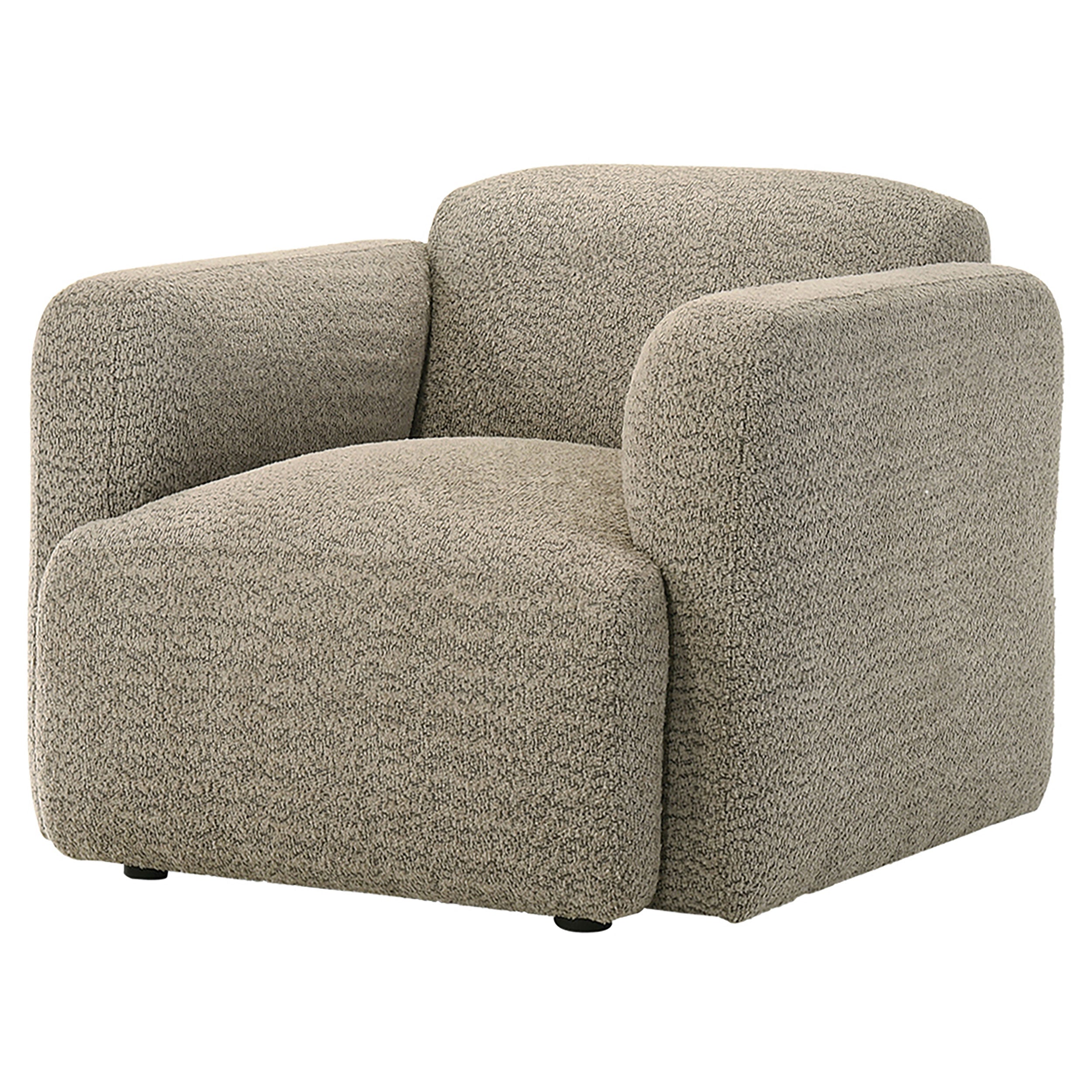 Dorset Fabric Upholstered Round Track Arm Accent Chair Brown-