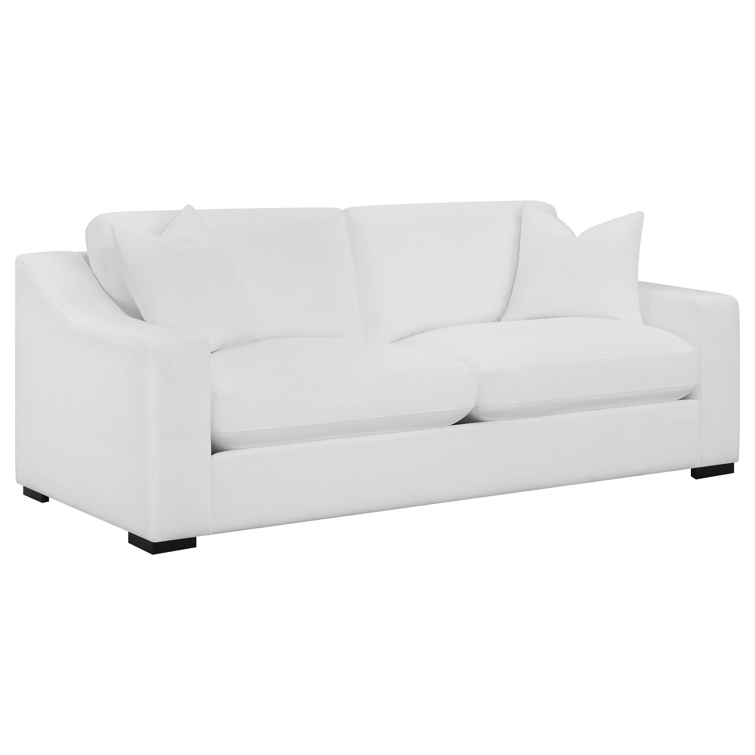 Ashlyn Upholstered Sloped Arm Sofa White-CoasterElevations