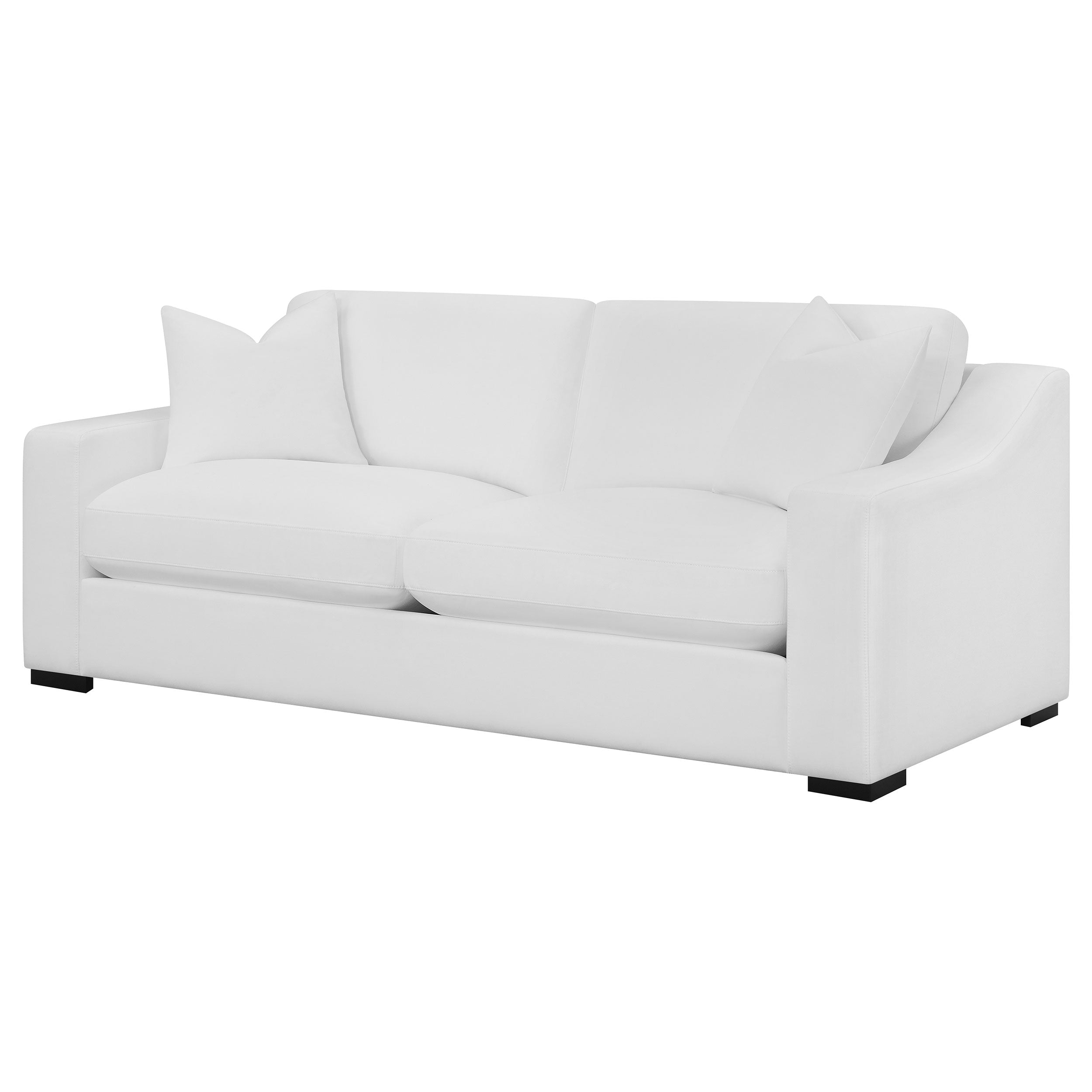 Ashlyn Upholstered Sloped Arm Sofa White-CoasterElevations