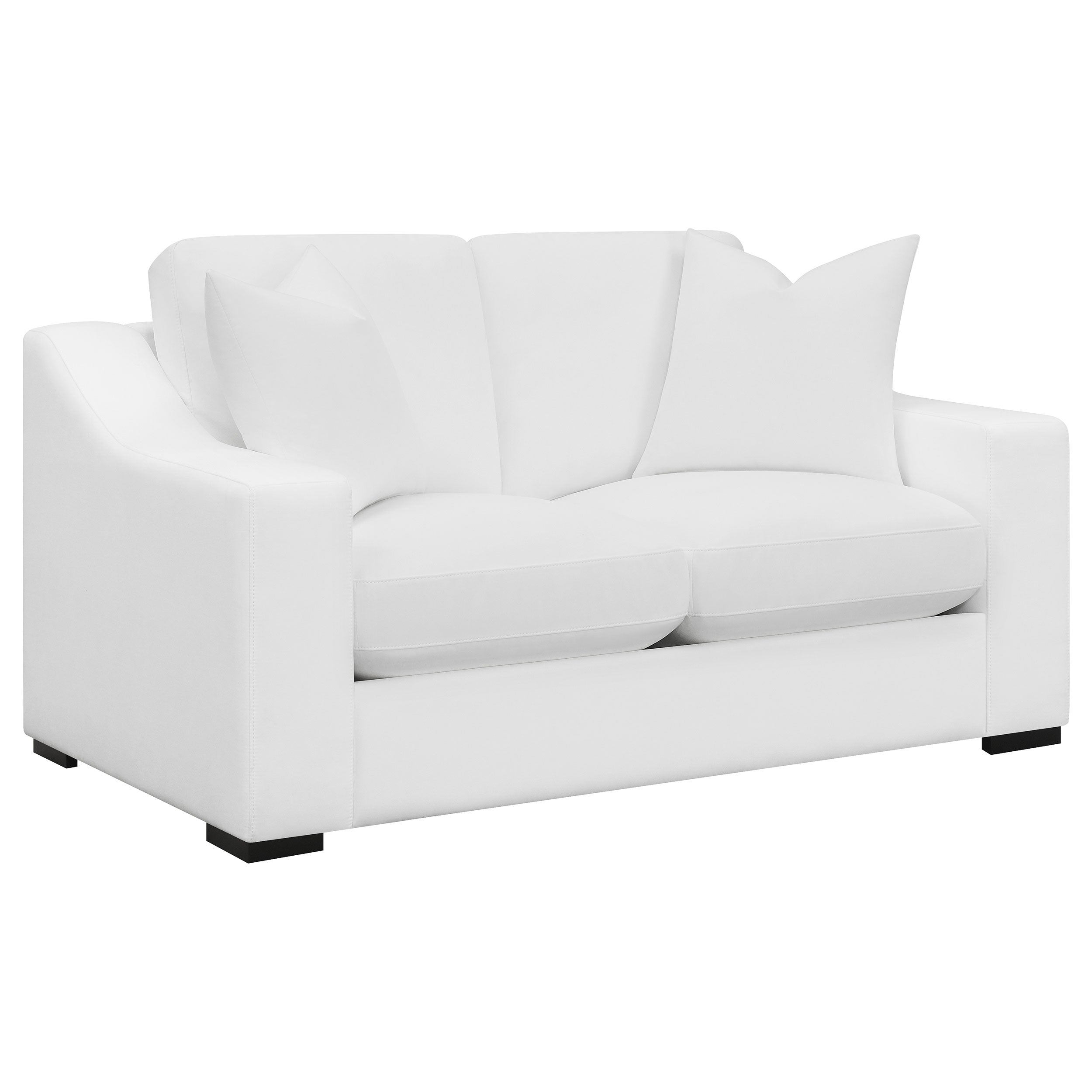 Ashlyn Upholstered Sloped Arm Loveseat White-CoasterElevations