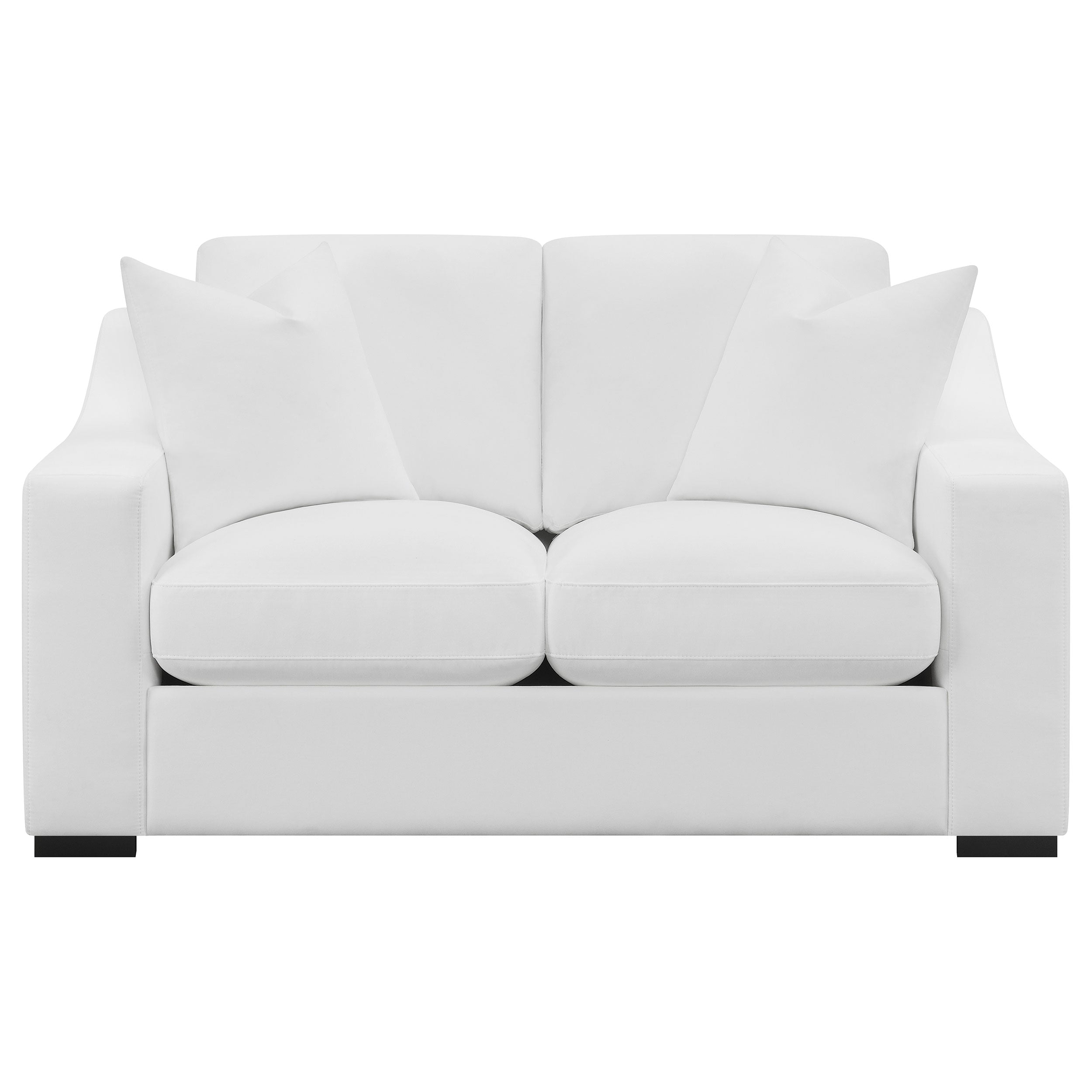 Ashlyn Upholstered Sloped Arm Loveseat White-CoasterElevations