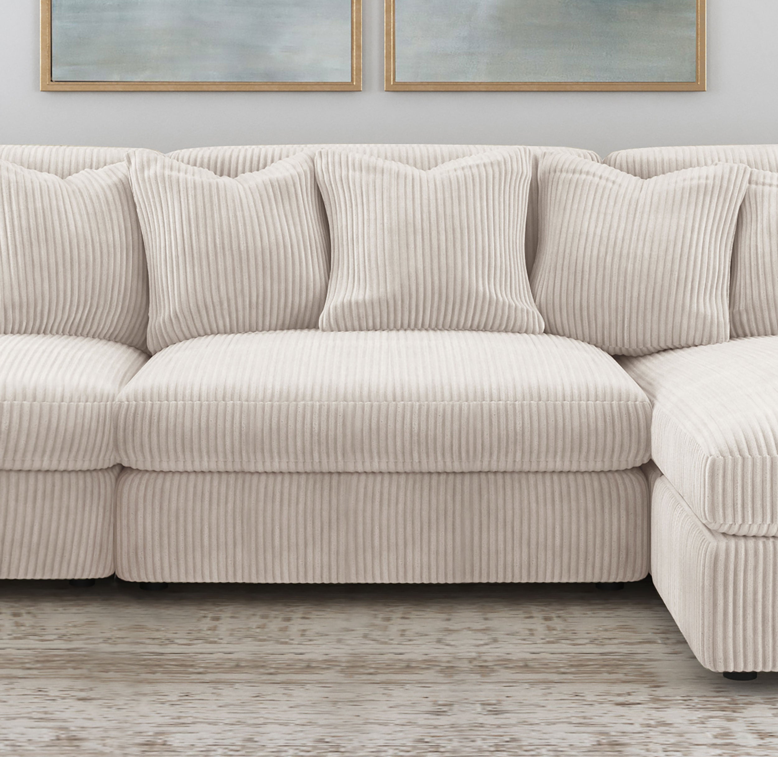 Blaine Upholstered Armless Chair Sand-