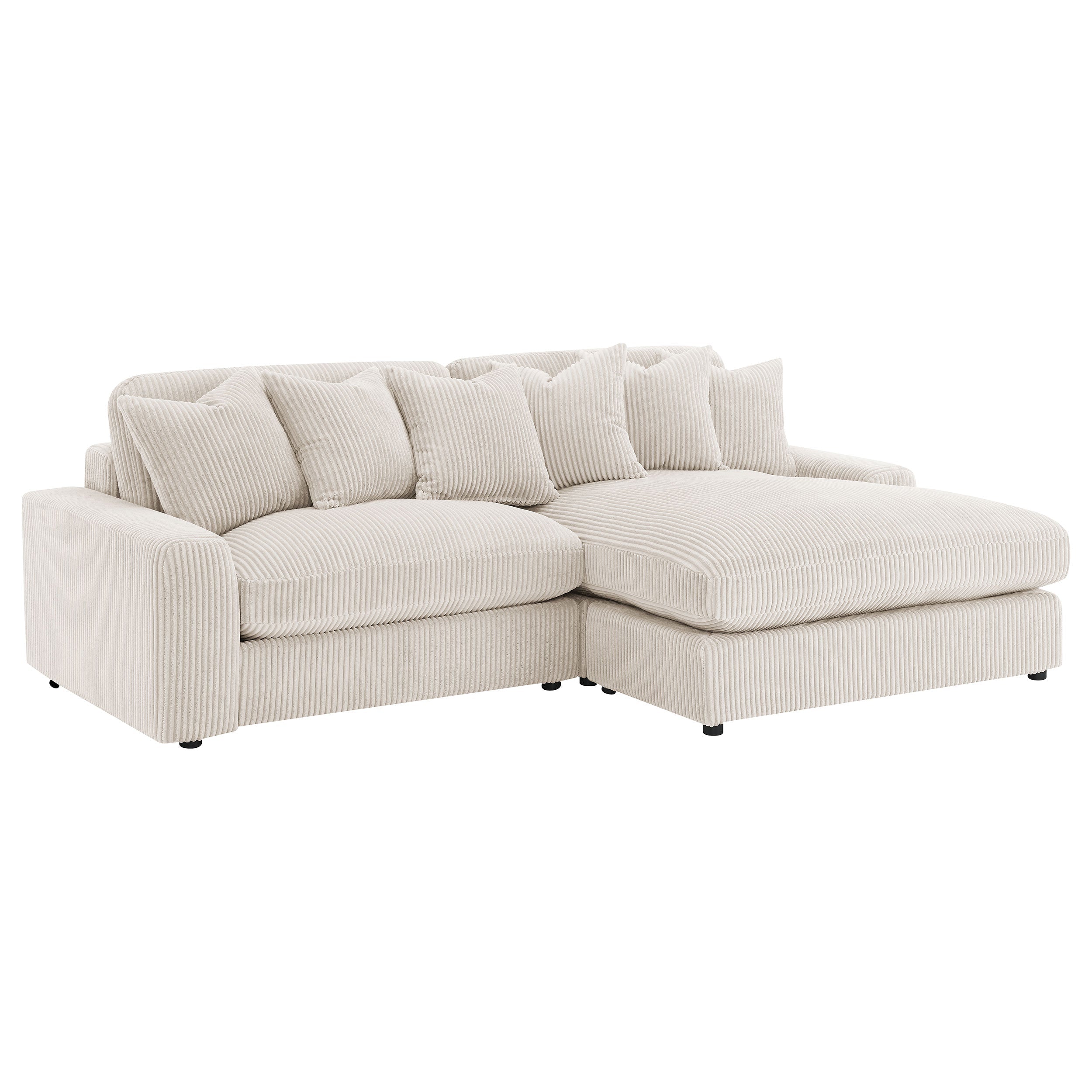 Blaine Upholstered Reversible Chaise Sectional Sofa Sand-
