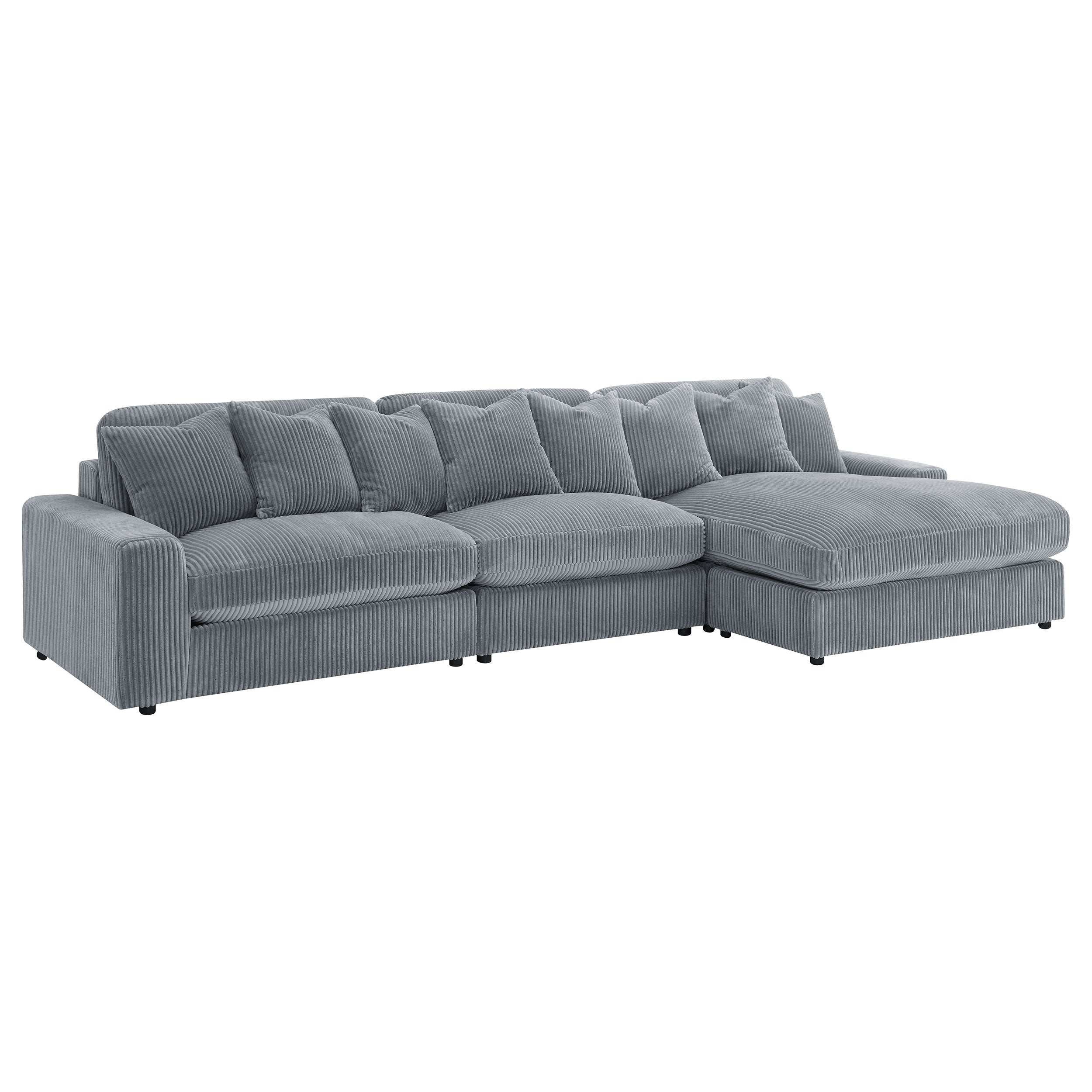 Blaine Upholstered Reversible Chaise Sectional Sofa Fog-