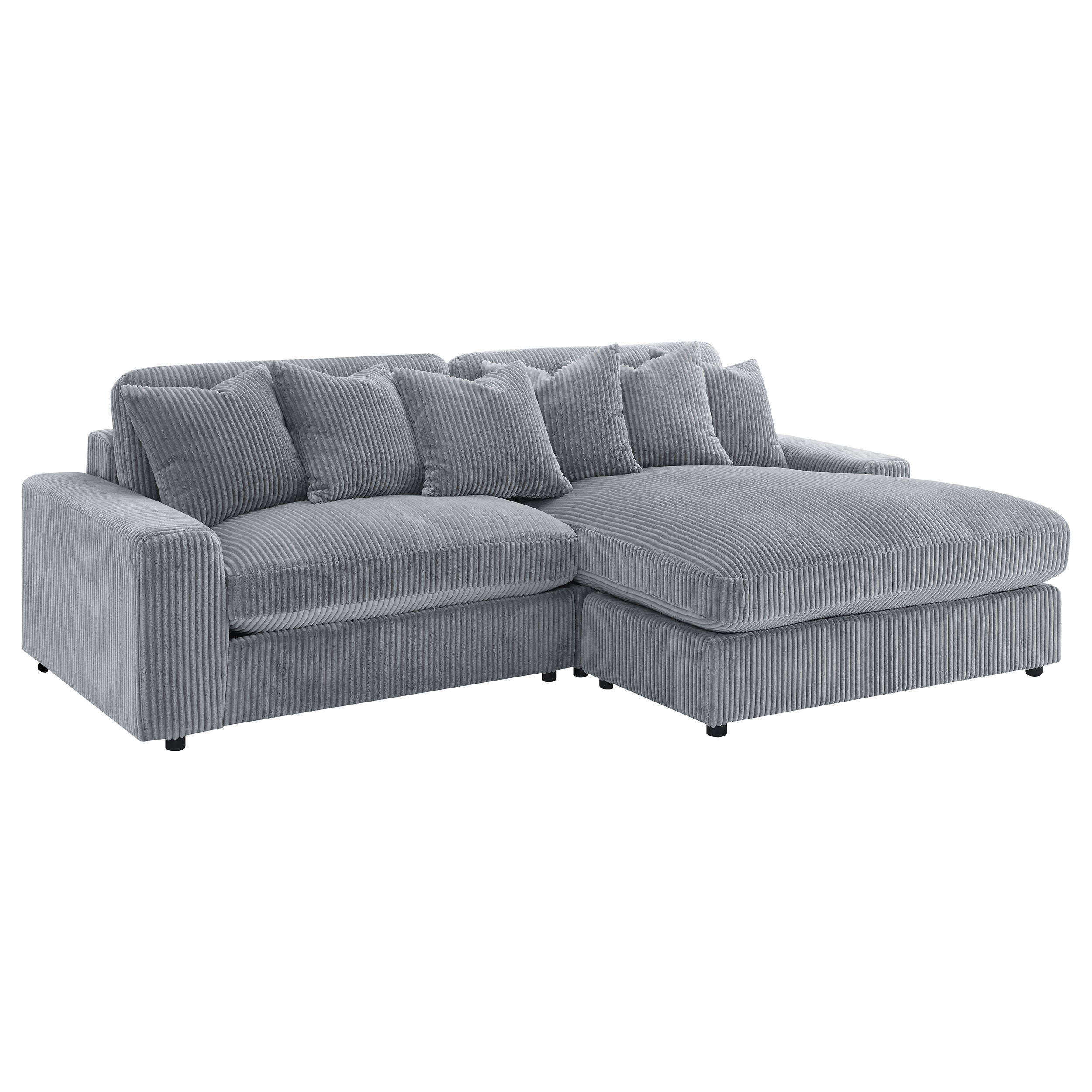 Blaine Upholstered Reversible Chaise Sectional Sofa Fog-CoasterElevations