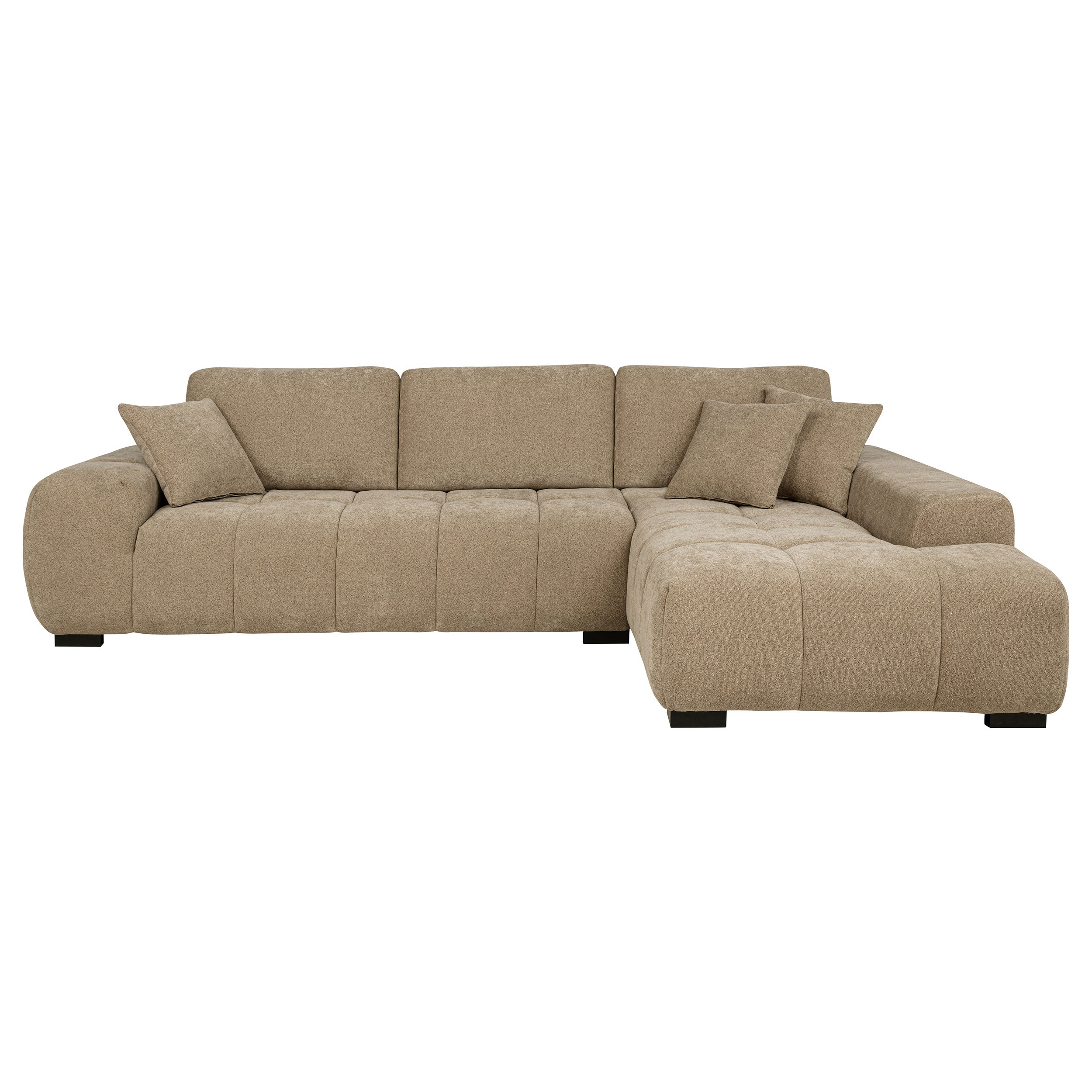 Octavia Upholstered Sectional Chaise Sofa Camel-