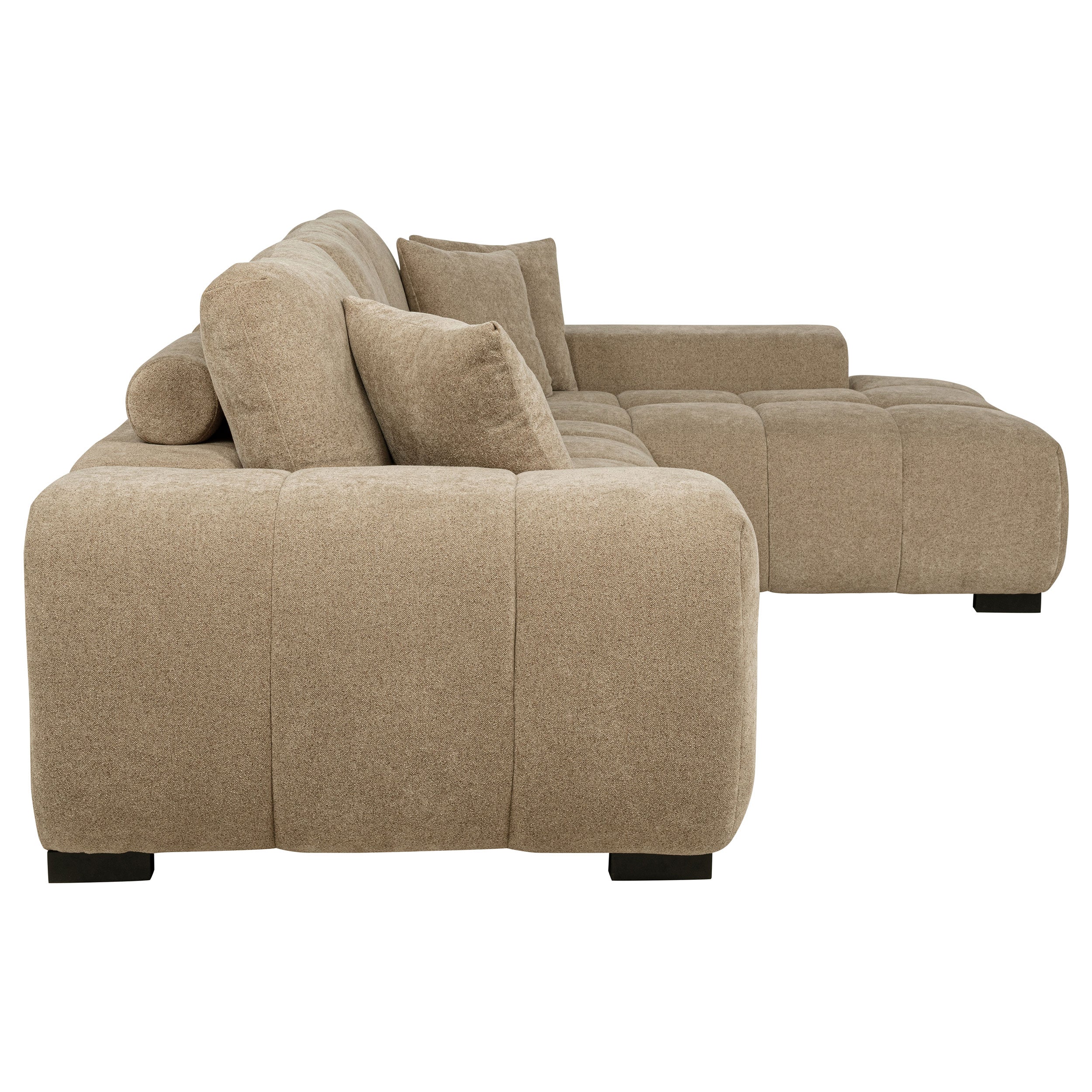 Octavia Upholstered Sectional Chaise Sofa Camel-