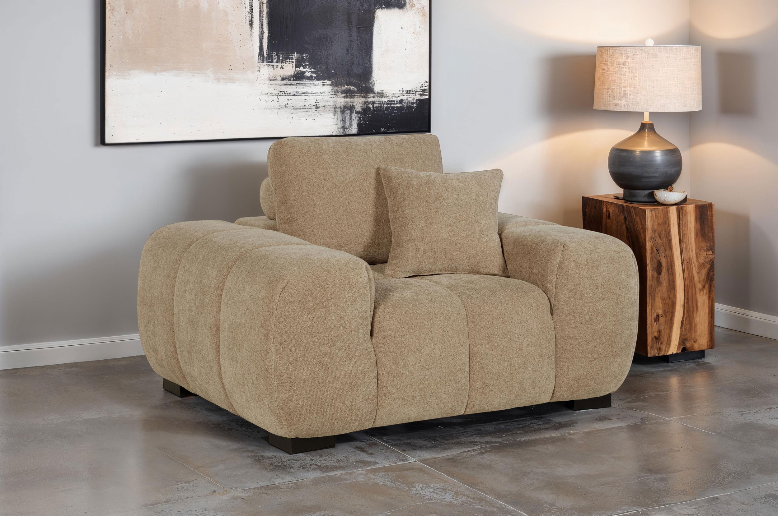 Octavia Upholstered Track Arm Accent Chair Camel-