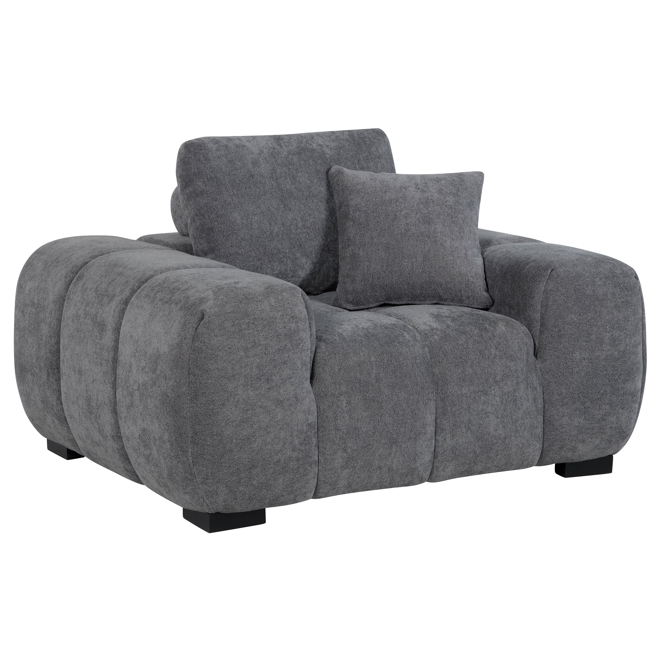 Octavia Upholstered Track Arm Accent Chair Charcoal Grey-