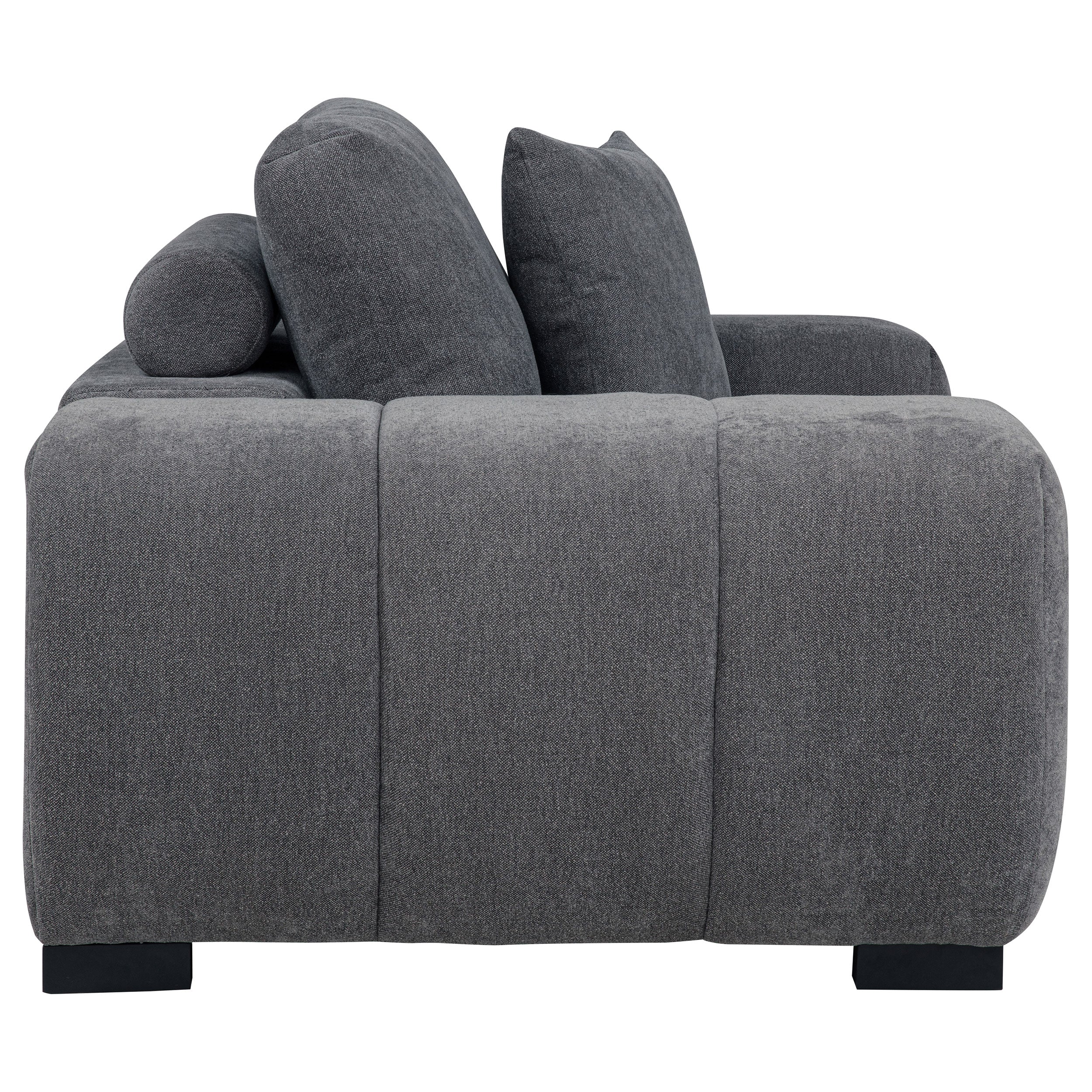 Octavia Upholstered Track Arm Accent Chair Charcoal Grey-