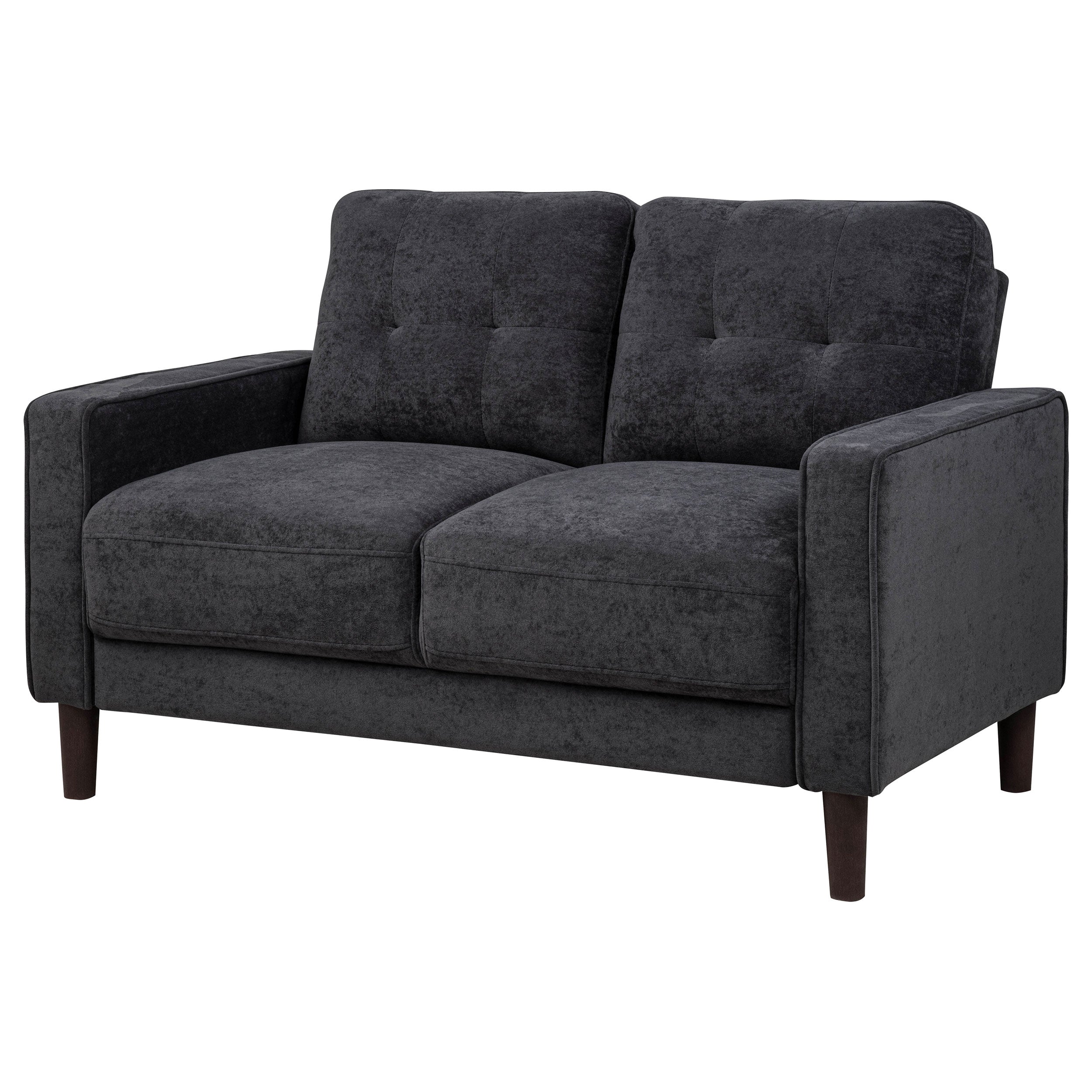 Bowen II Fabric Upholstered Track Arm Loveseat Steel Grey-