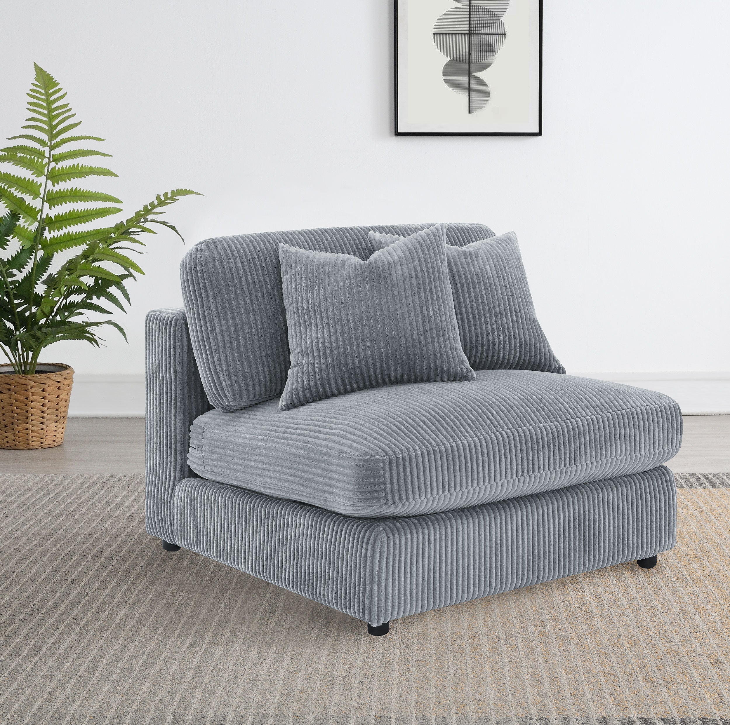 Blaine Upholstered Armless Chair Fog-