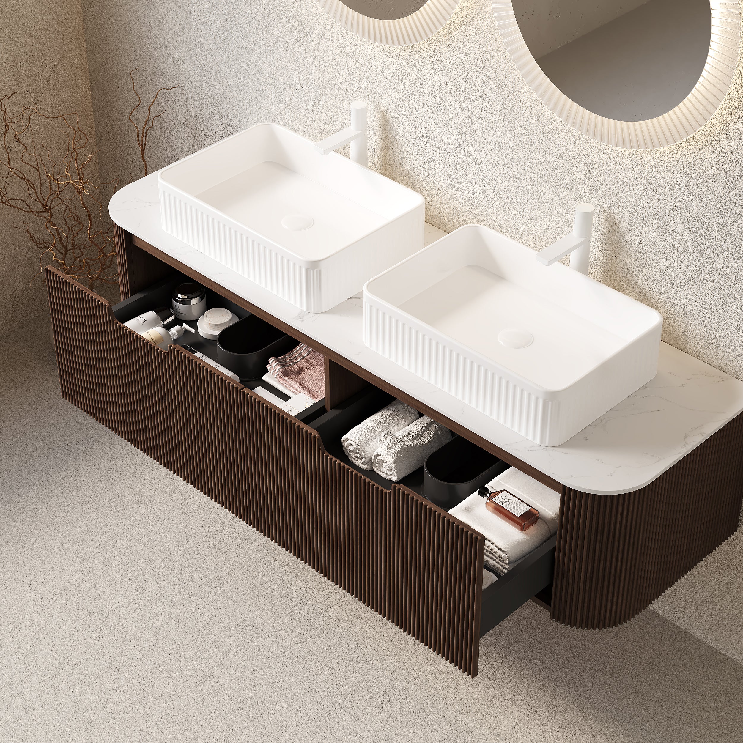 Dina 60" Bathroom Vanity & Sinks