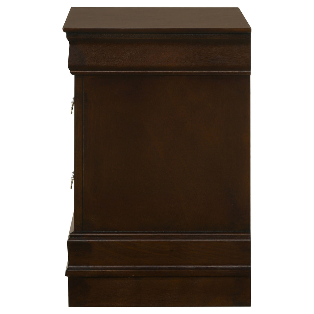 Demetra Cappuccino 2-Drawer Nightstand with Bail Handle