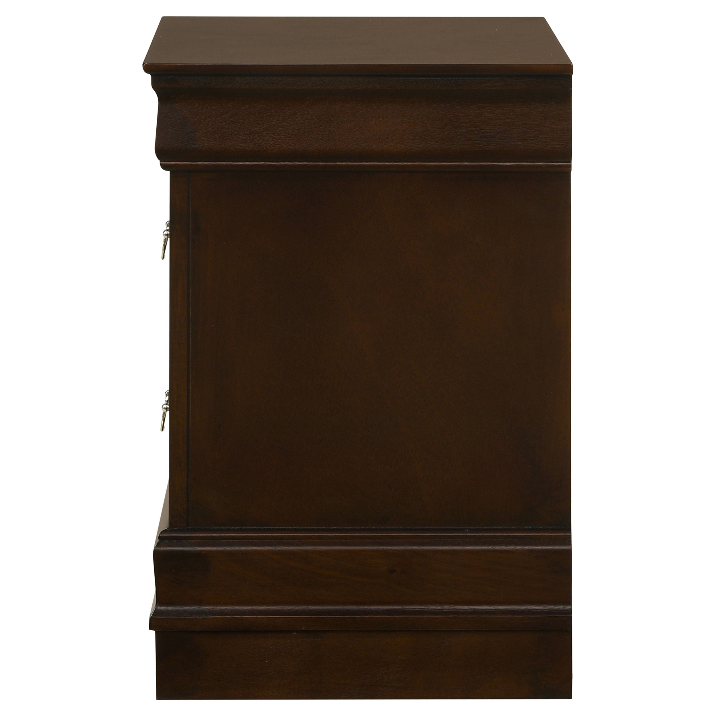 Demetra Cappuccino 2-Drawer Nightstand with Bail Handle