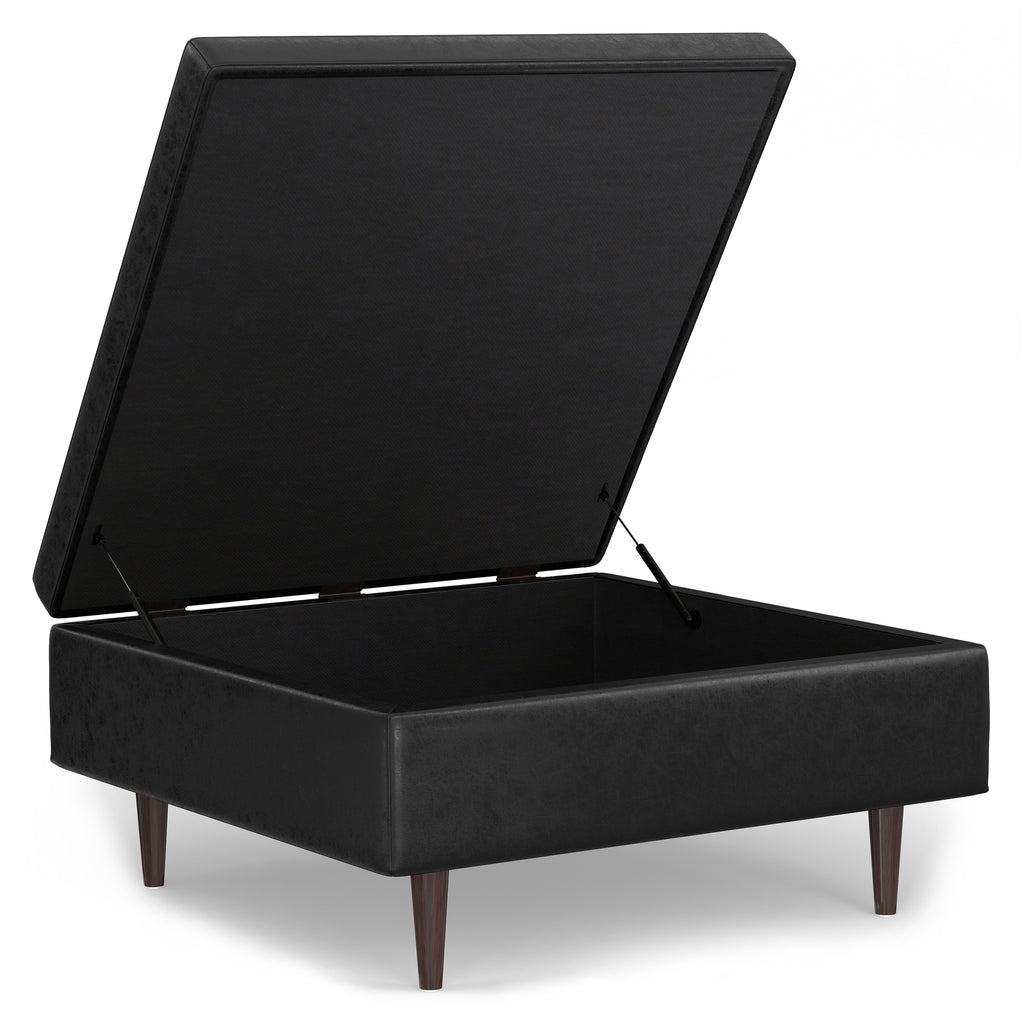 Shay Mid Century Large Square Coffee Table Storage Ottoman