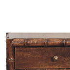 Solid Wood Bamboo Frame Nightstand in Roasted Almond