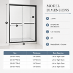Framed Double Sliding Shower Door, 50-54" W x 72" H