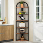 71.65" Tall 6 Tier Rustic Corner Shelf