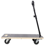 Heavy Duty Wooden Rectangle Moving Dolly with Ergonomic Handle
