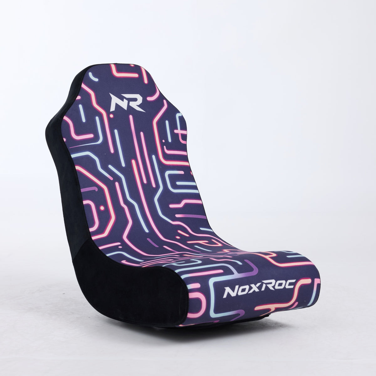 Circuit Pattern Fabric Rocking Gaming Chair, 26.4-Inch, Pink or Black