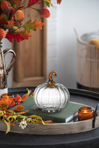 Set of 4 Clear Glass Pumpkins