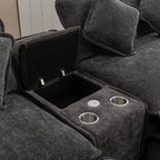 111" Sectional Sofa Chenille Upholstered Sofa