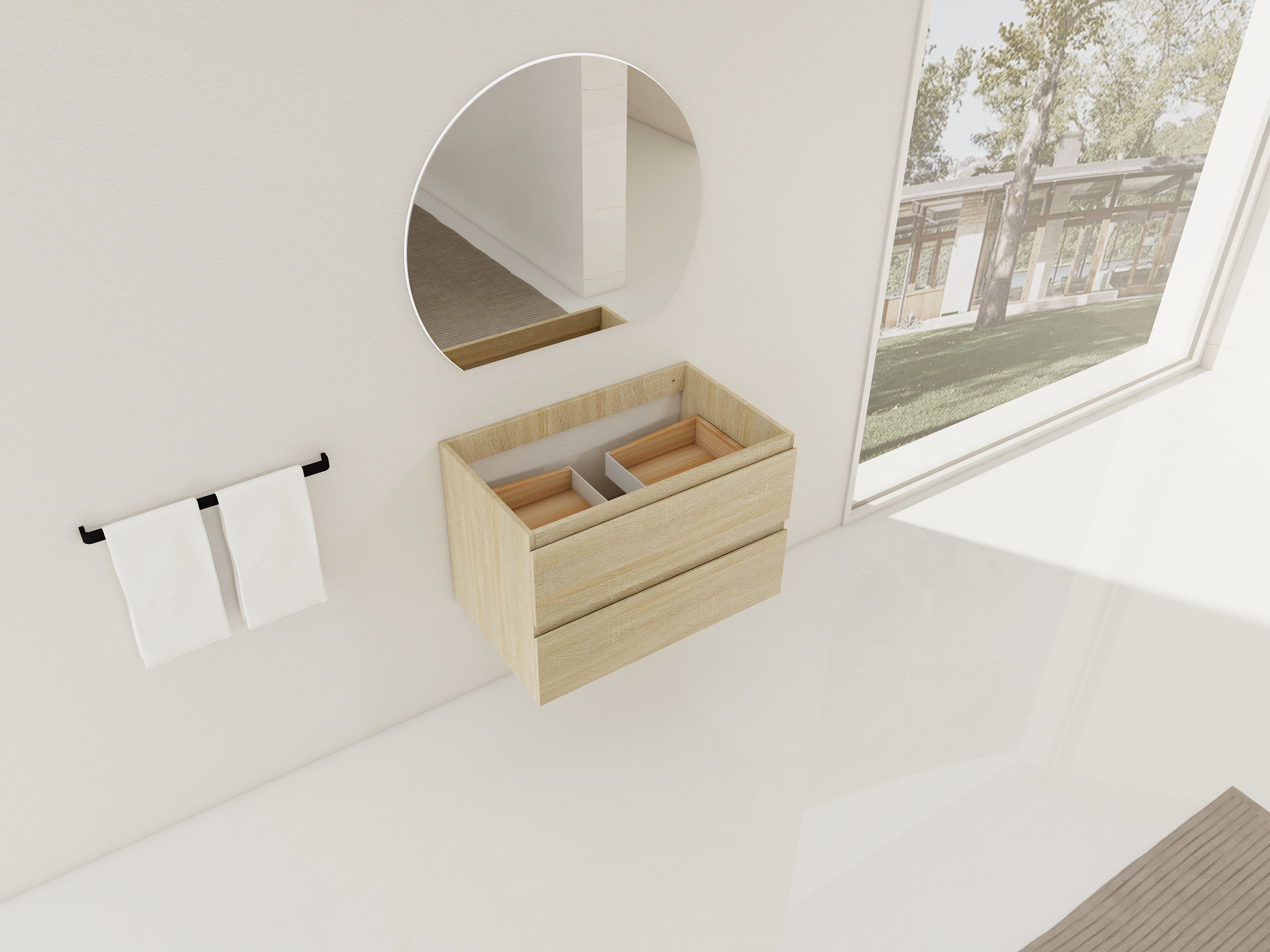 30" Wall-Mounted Bathroom Vanity Cabinet