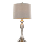 27" Contemporary Metal Table Lamp in Brushed Nickel