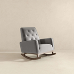 Premium Demetrius Light Grey Fabric Rocking Chair