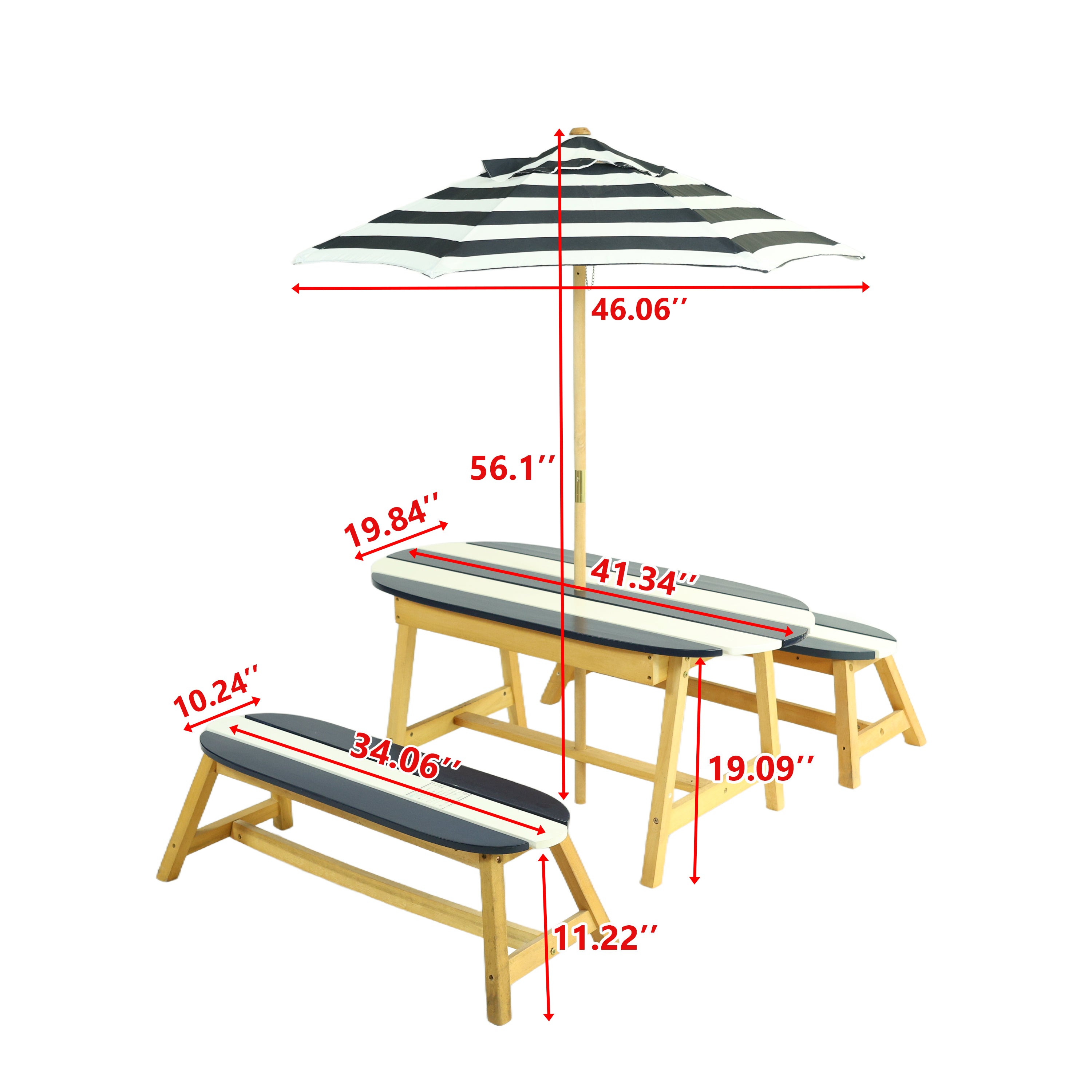 Naturally Playful Kids Picnic Table with Umbrella