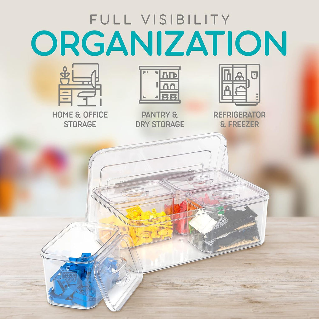Clear Organizer Bins with Lids – Stackable Storage Containers for Home Organization