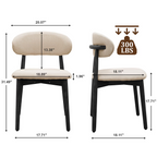 Beige Cotton-Linen Fabric Upholstered Dining Chair