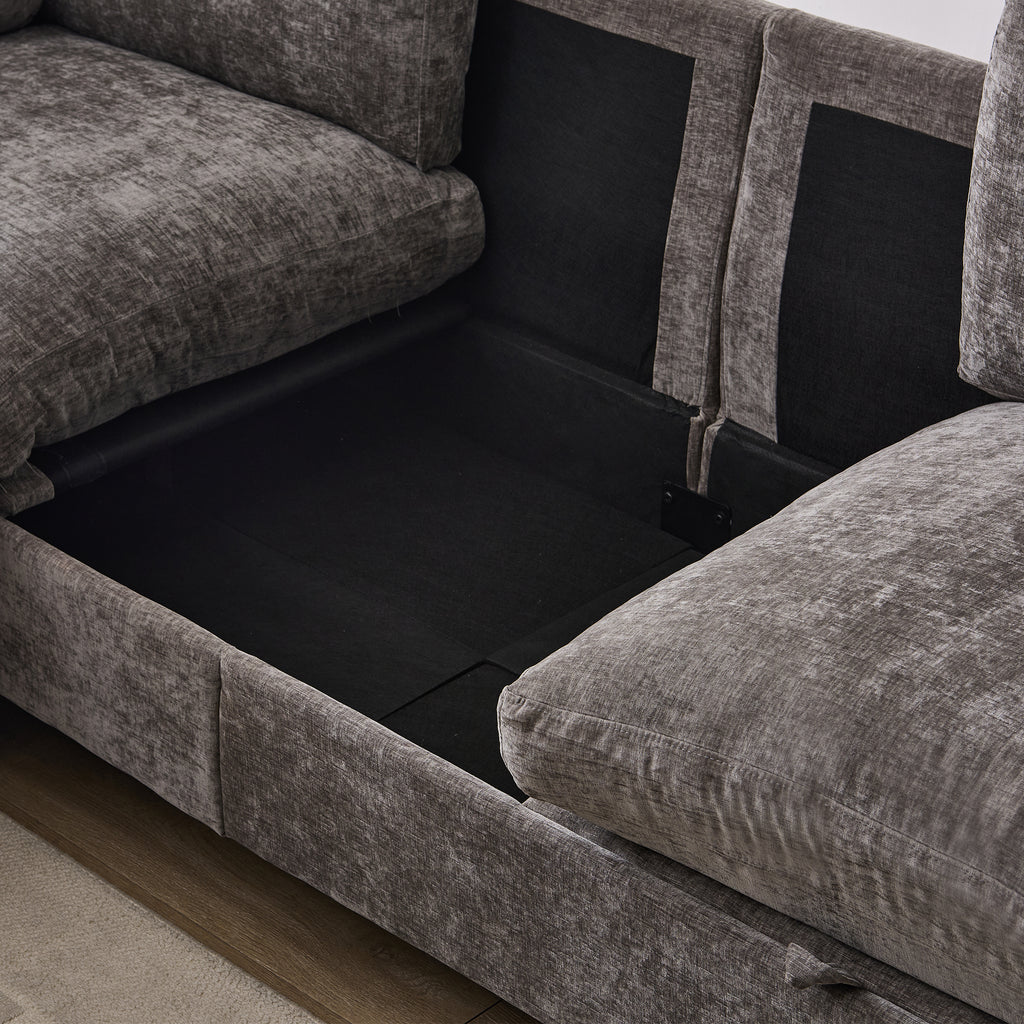 96.5" Sectional Couch with Ottoman