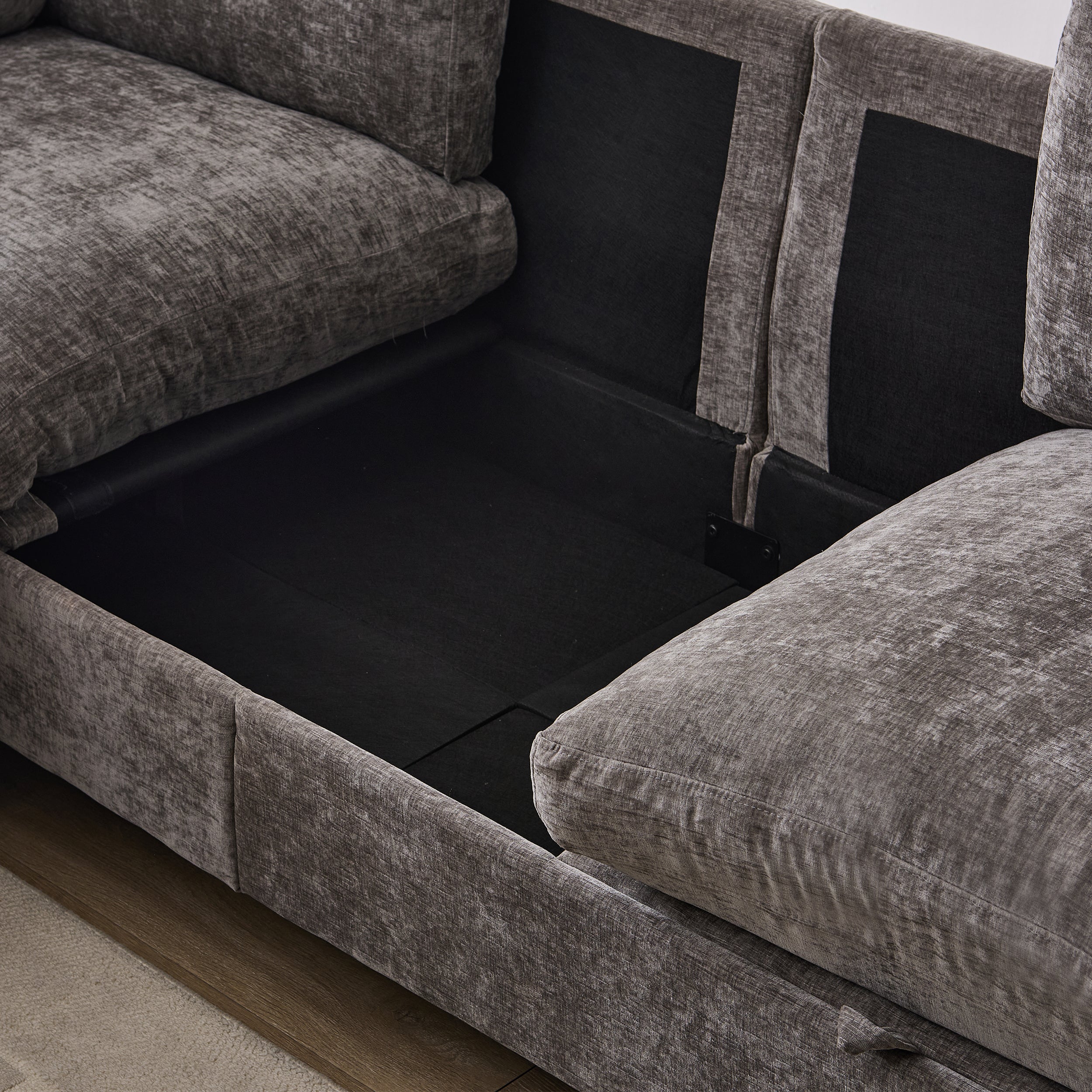 96.5" Sectional Couch with Ottoman