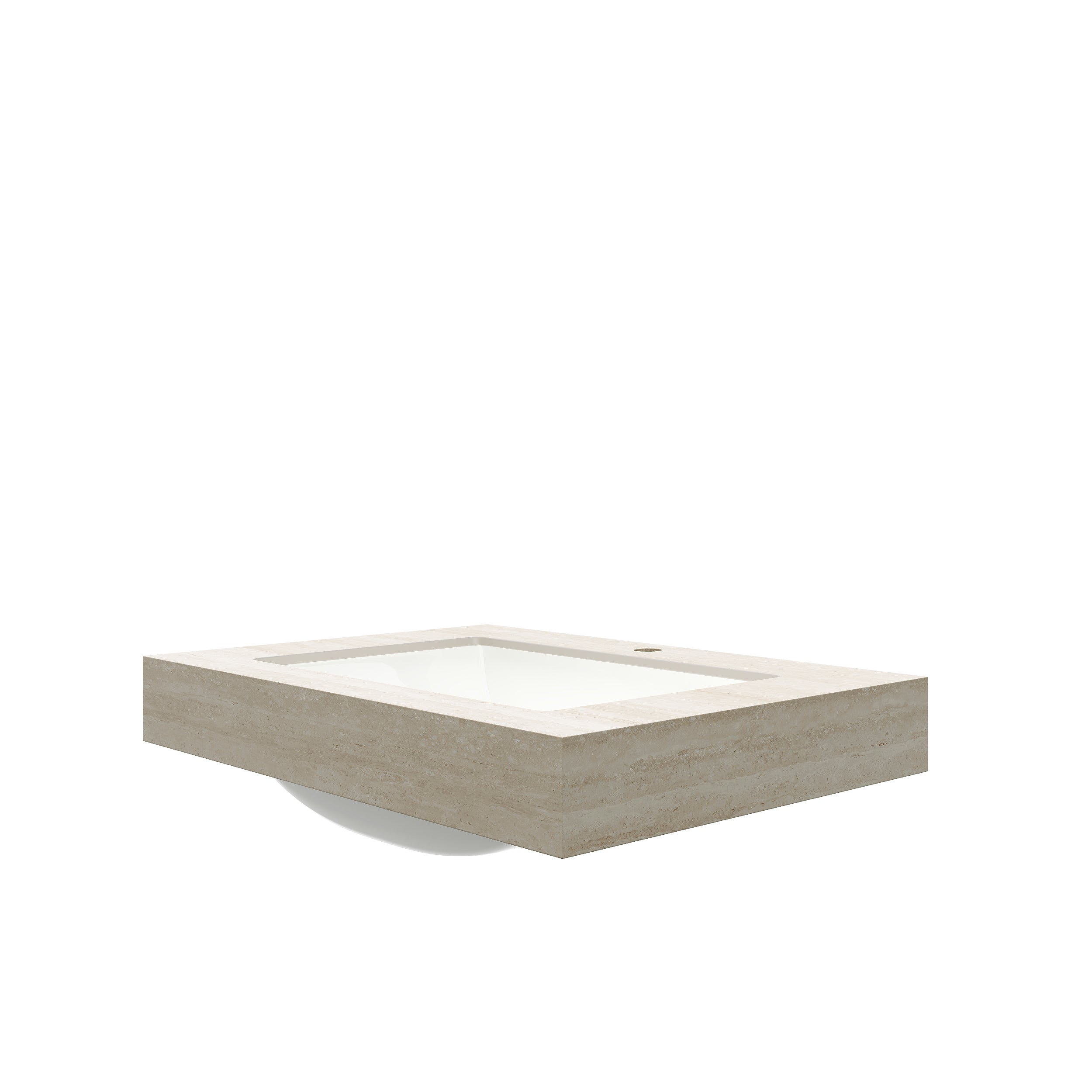30" MURI Roma Travertine-Pattern Countertop and Undermount Ceramic Basin